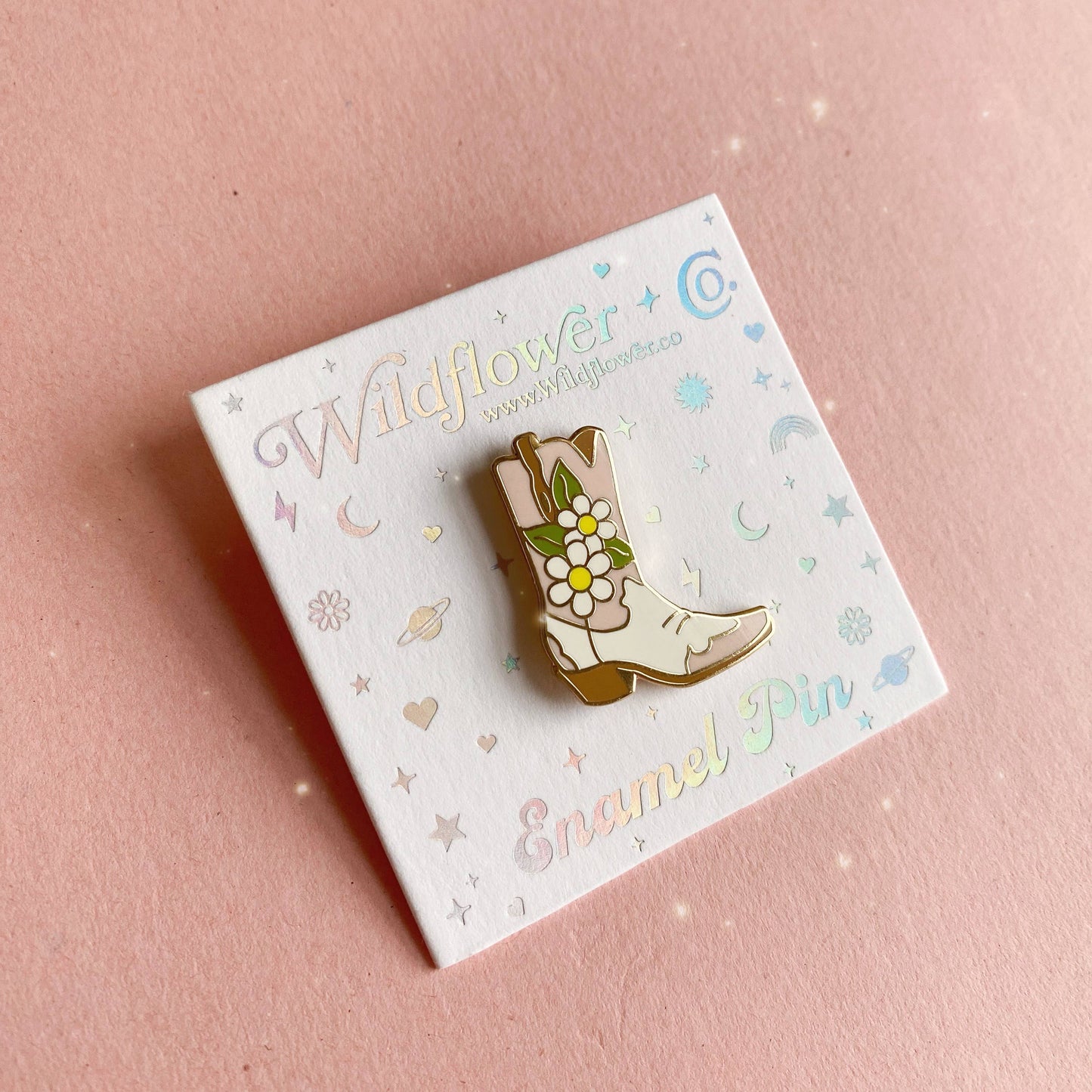 Daisy Cowgirl Boot Enamel Pin