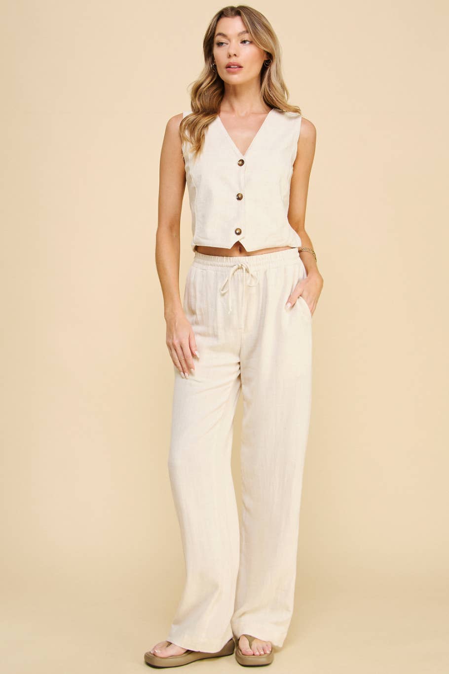 Linen Pants In Oatmeal