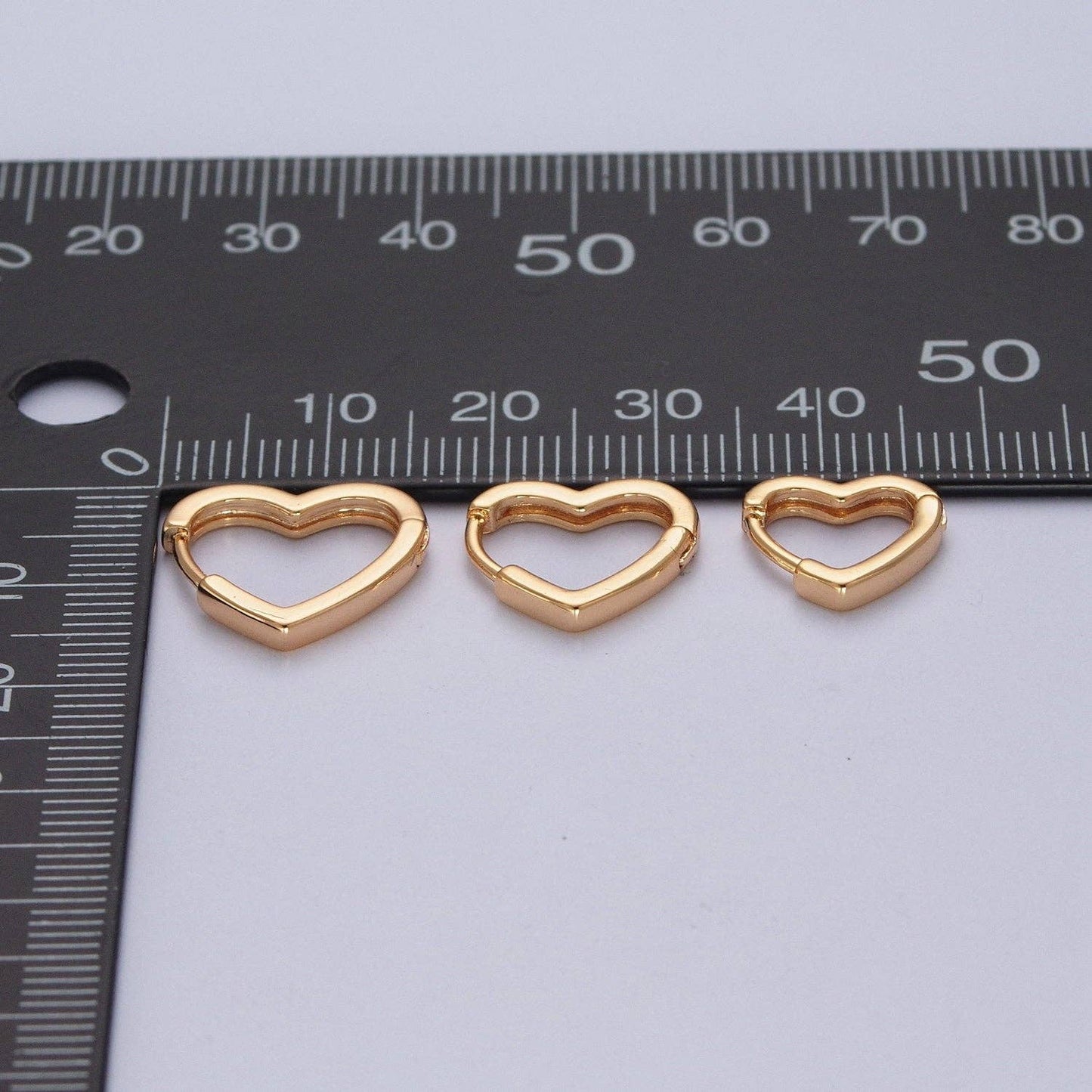 Gold Filled Heart Huggies- 14mm