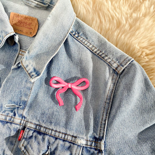 Small Bow Patch: Pastel Pink