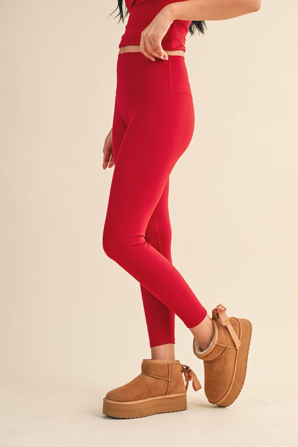 Classic High-Rise Leggings: Cherry