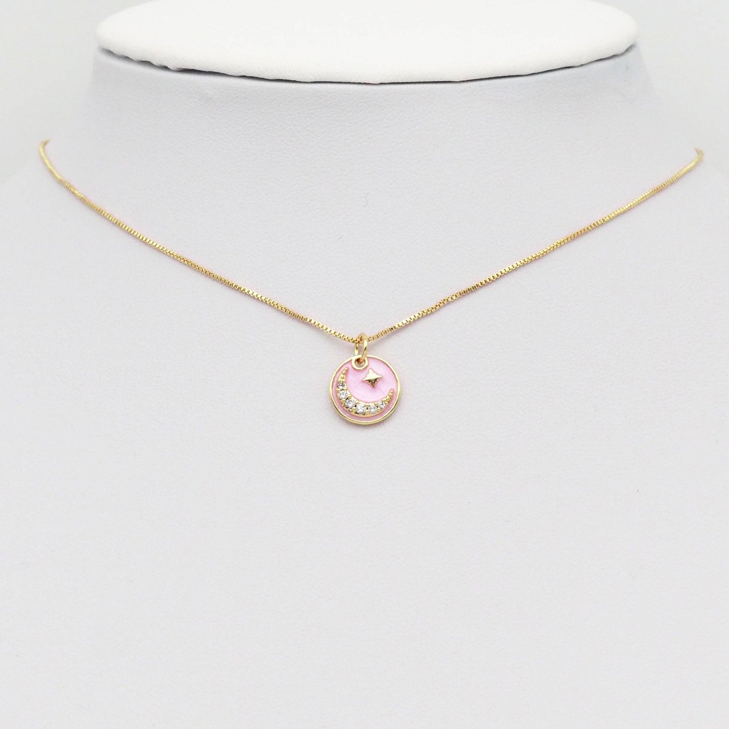 Pink Crescent Moon Charm