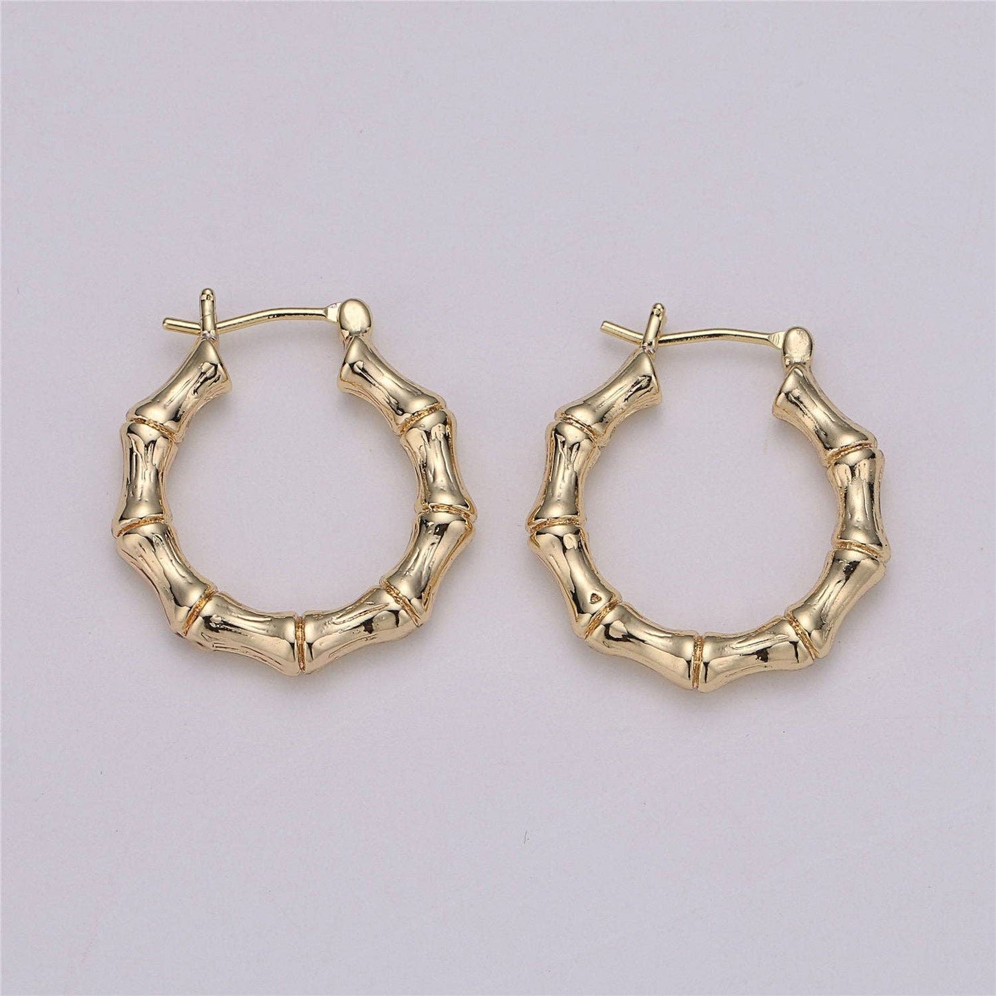 Gold Filled Bamboo Hoops