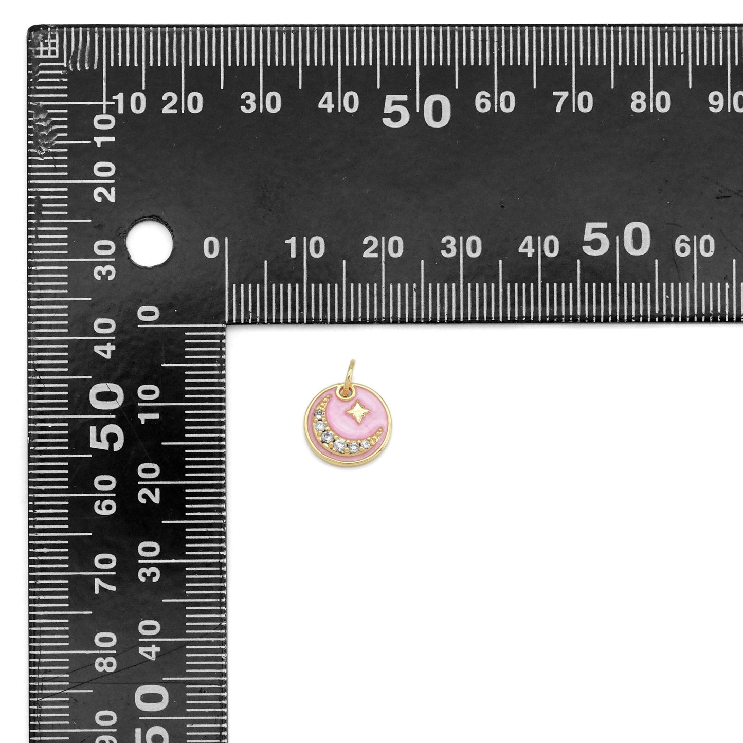 Pink Crescent Moon Charm