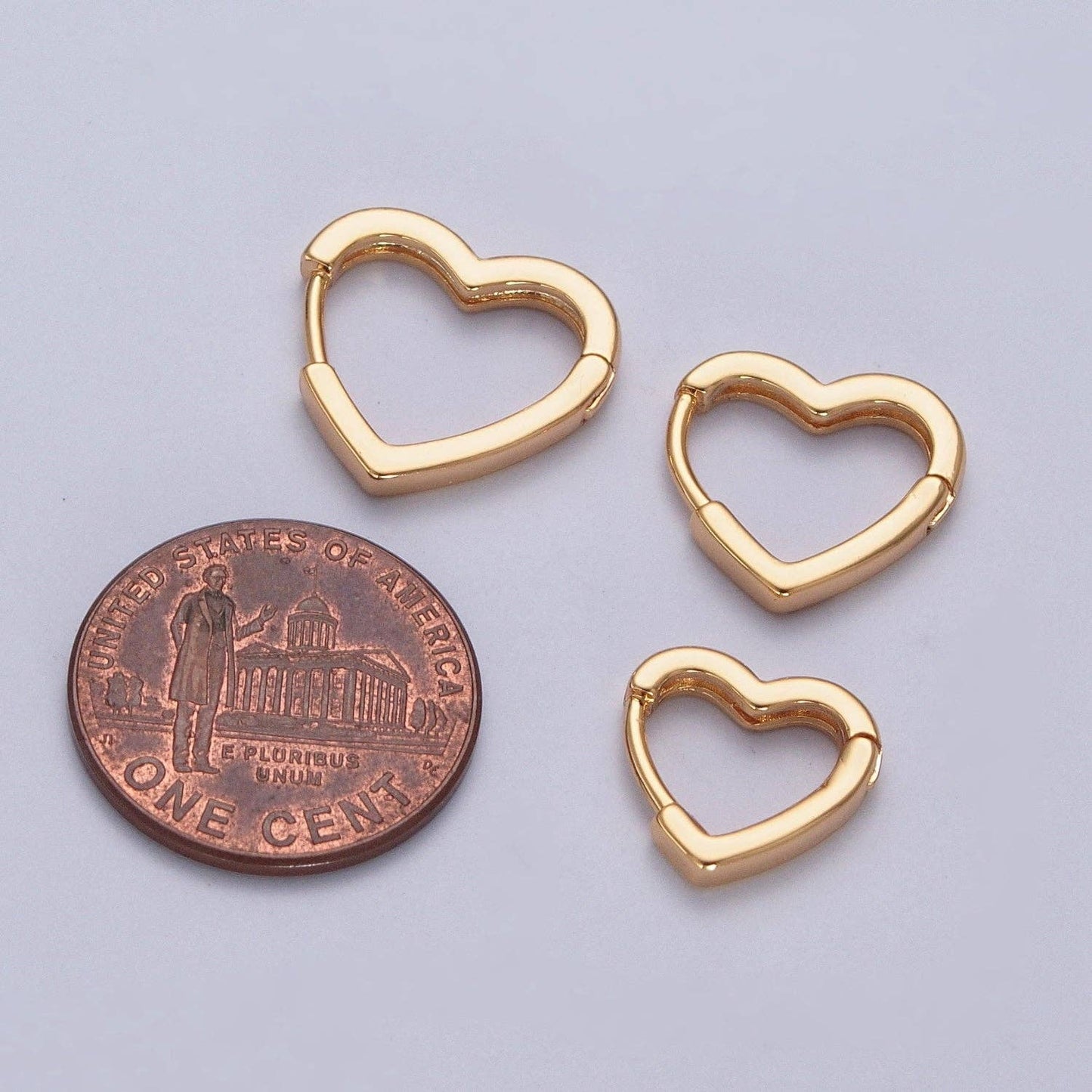 Gold Filled Heart Huggies- 14mm