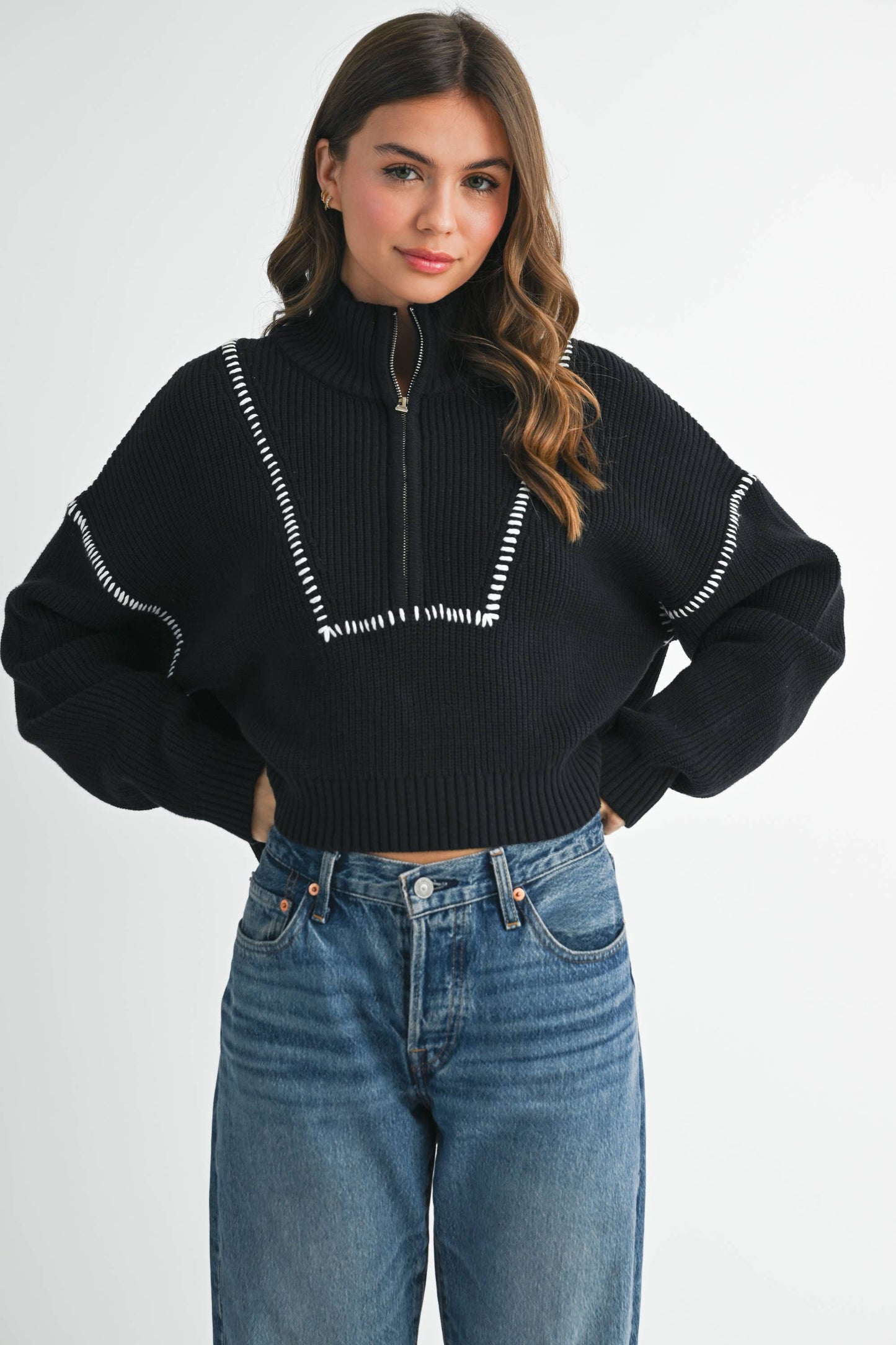 Stitch Quarter-Zip Sweater
