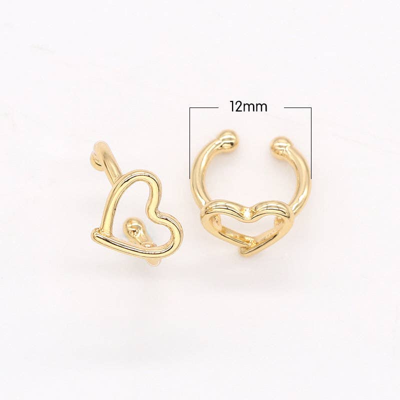 Dainty Golden Big Heart Earcuff
