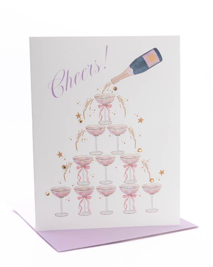 'Champagne Cheers' Congratulations Greeting Card