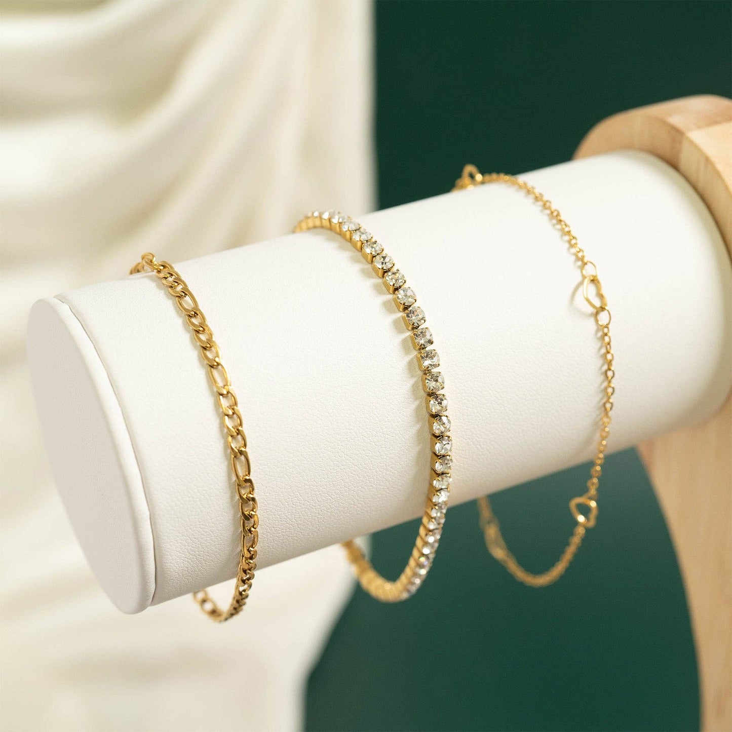 18K Hearts Chain Anklet