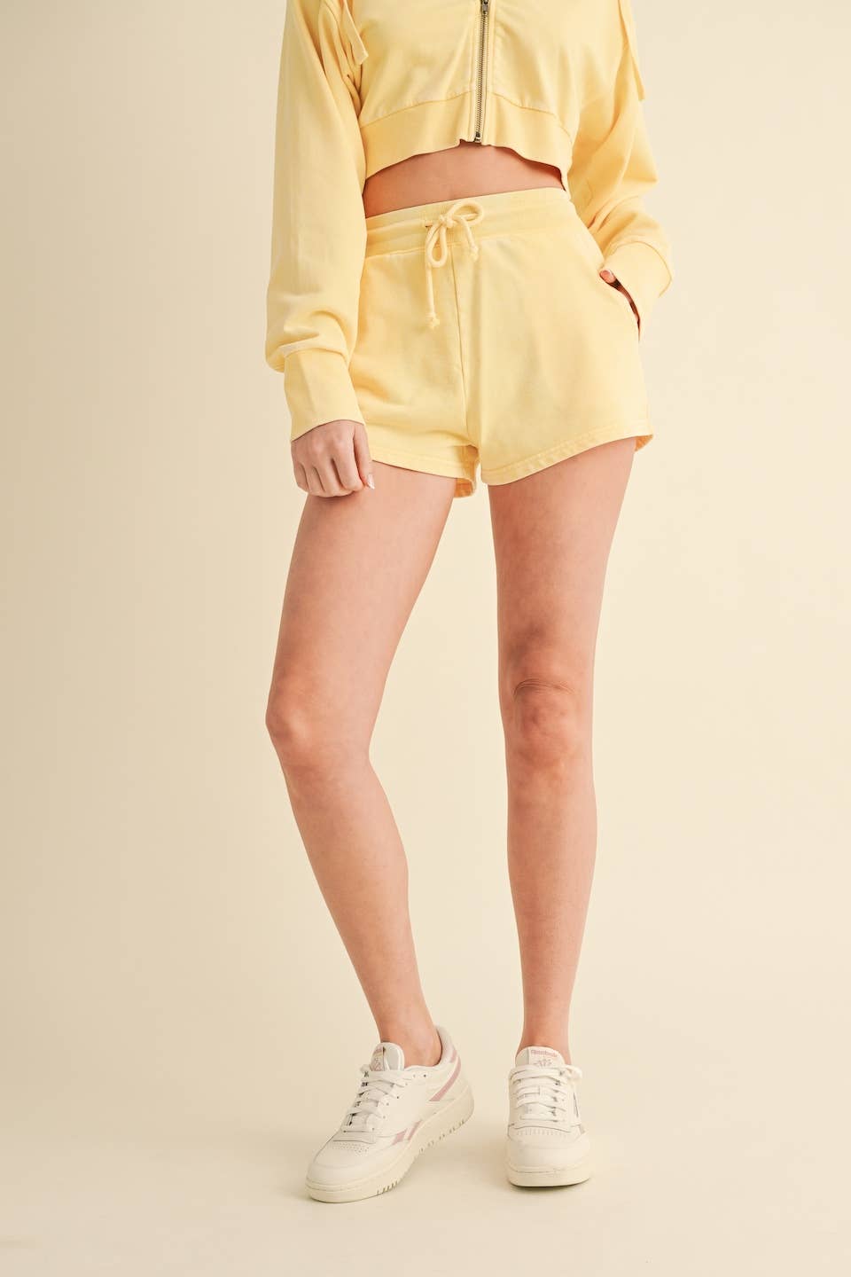 Mineral Wash Shorts: Baby Pink