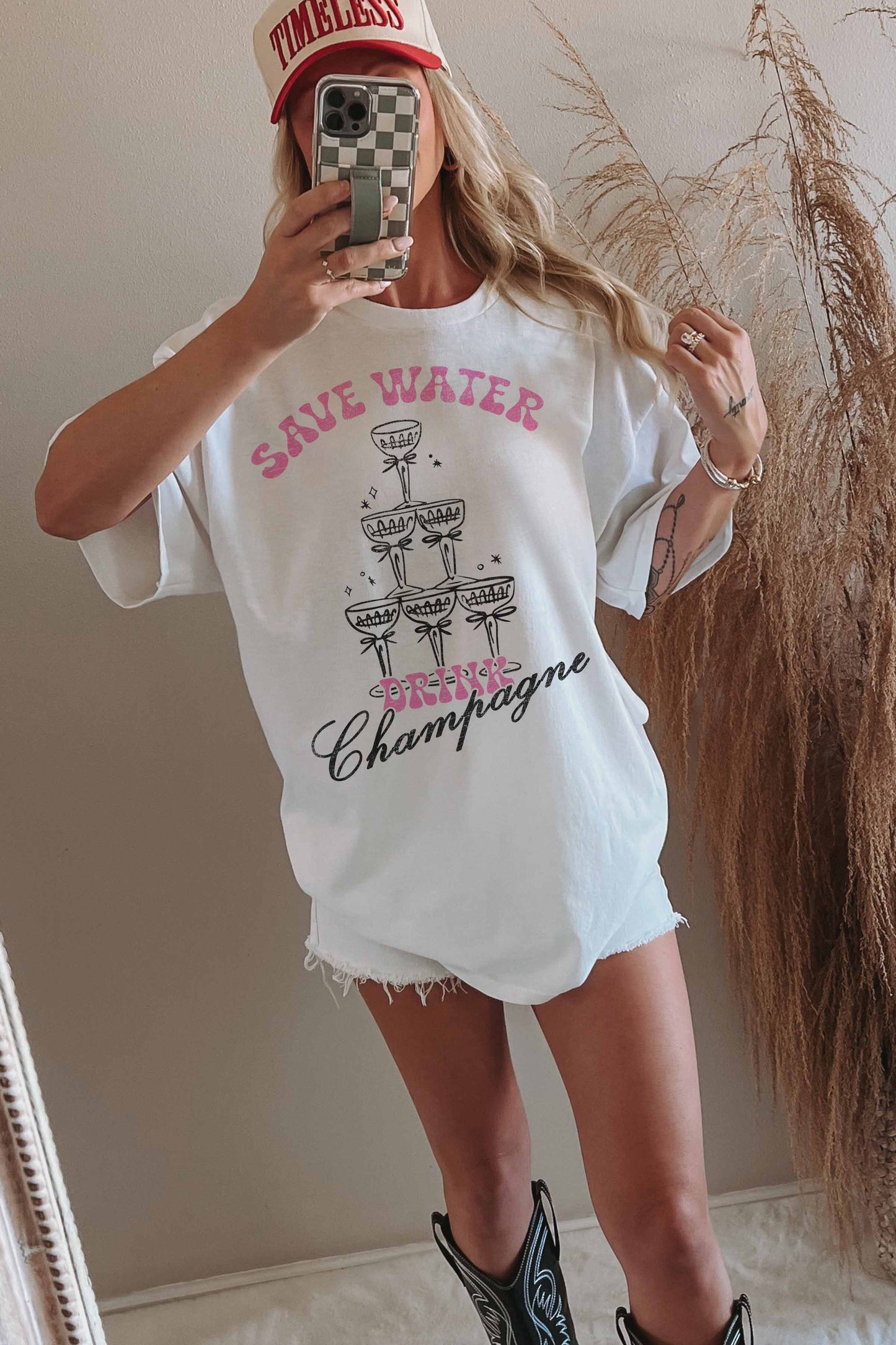 DRINK CHAMPAGNE OVERSIZED TEE