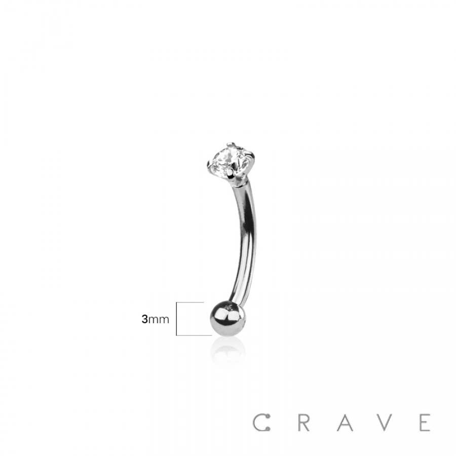 ROUND CURVED BARBELL: SILVER-20G