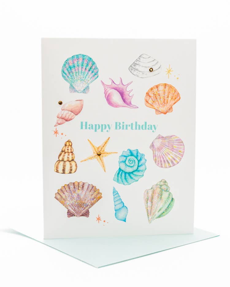 'Shimmering Seashells' Birthday Greeting Card
