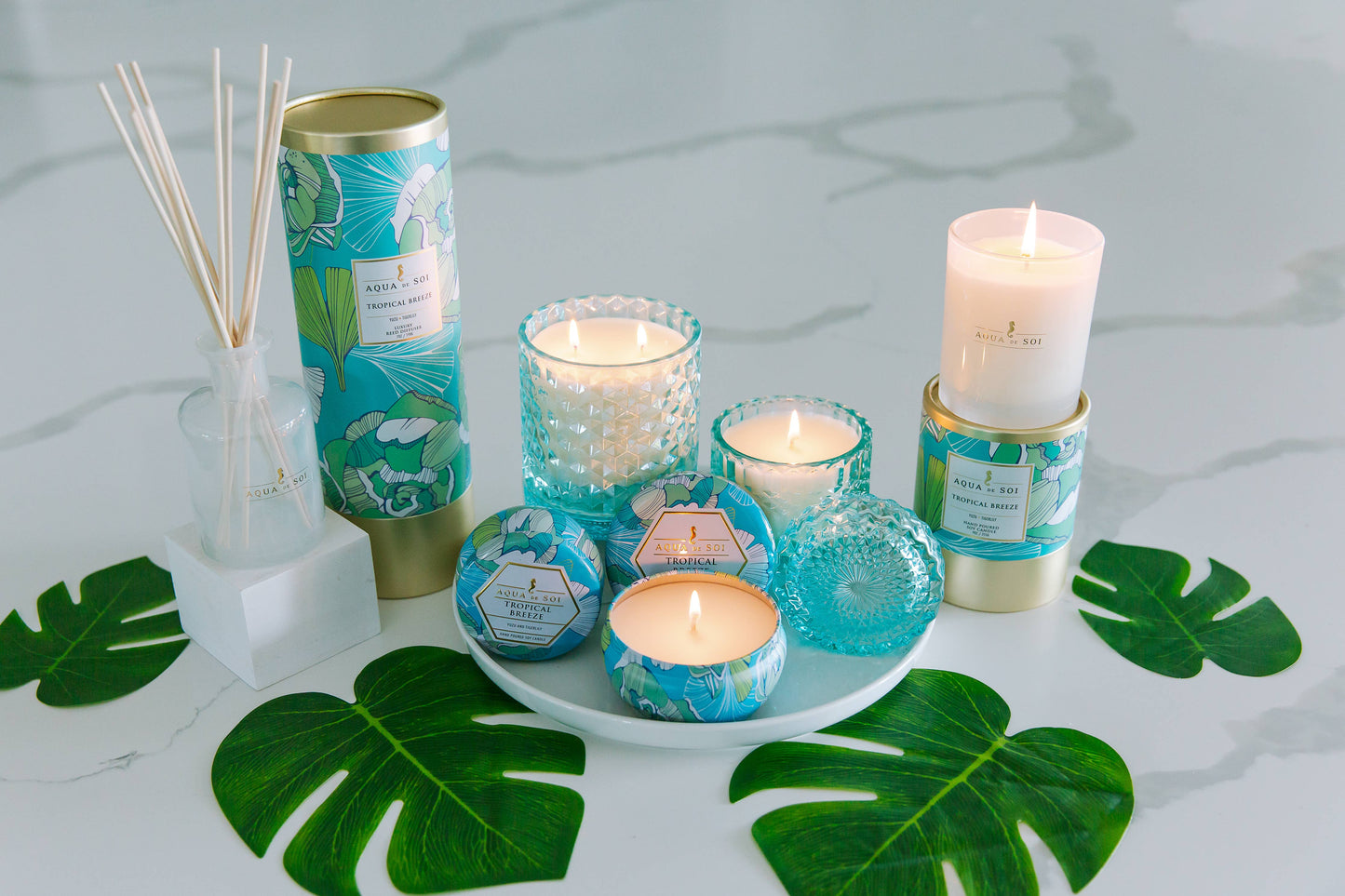 Tropical Breeze 15oz Shimmer Candle 2 wick