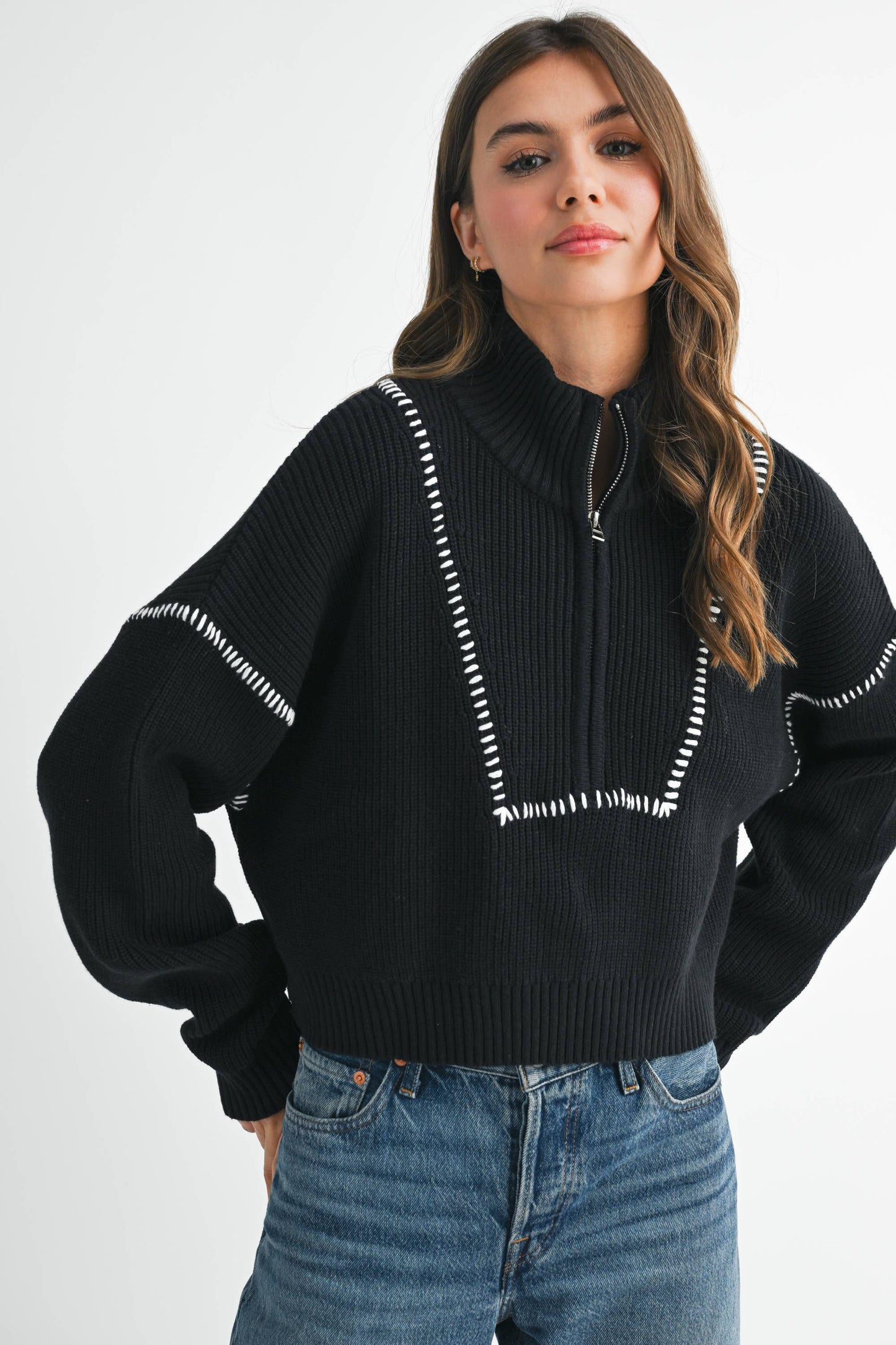 Stitch Quarter-Zip Sweater