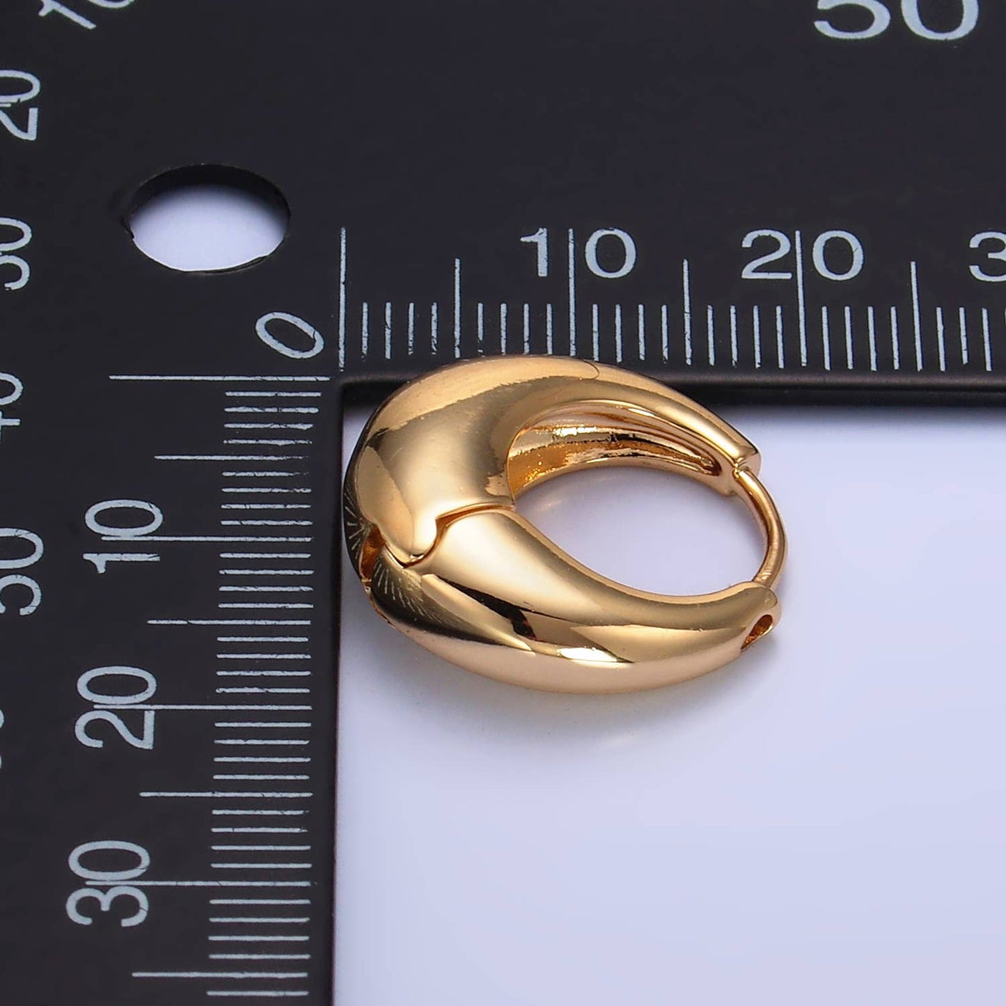 Gold Filled Chunky Huggie Earrings- Silver