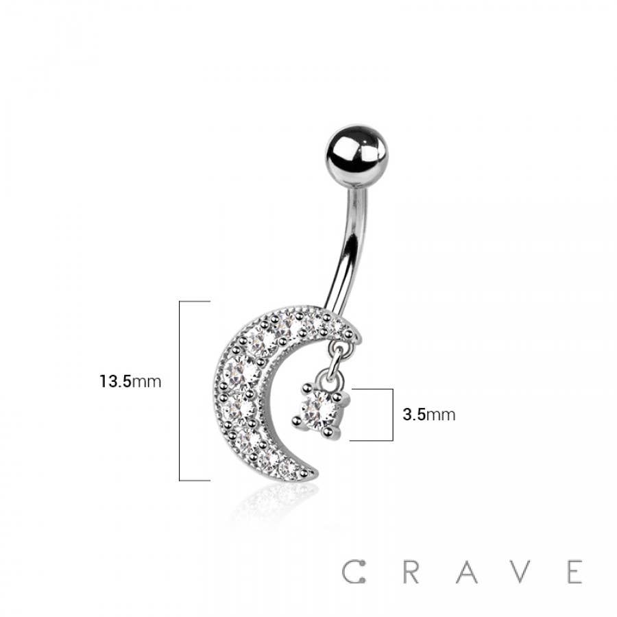 CRESCENT MOON BELLY RING: GOLD