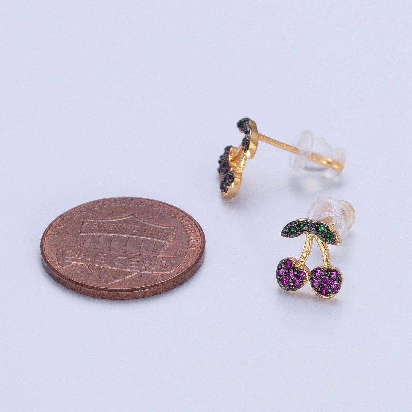 Gold Filled Cherry Stud Earrings