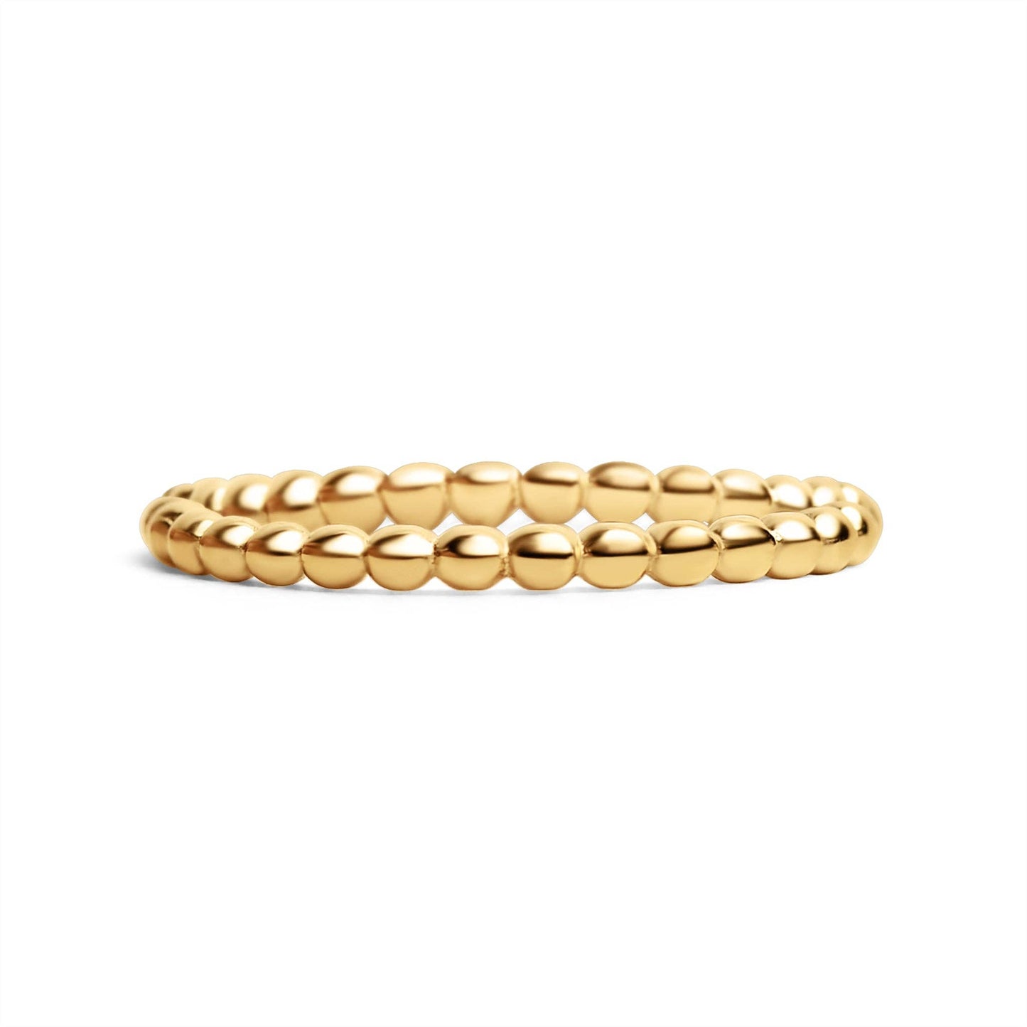 Stainless Steel Beaded Spacer Ring: Gold / 5