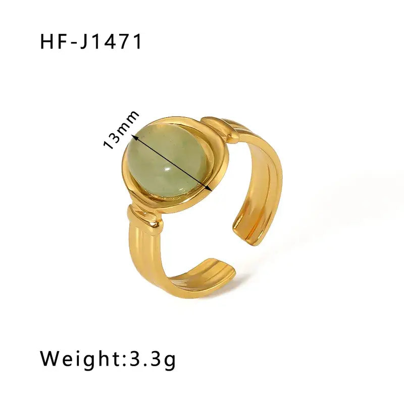 18K Plated Ring W/Pink Stone
