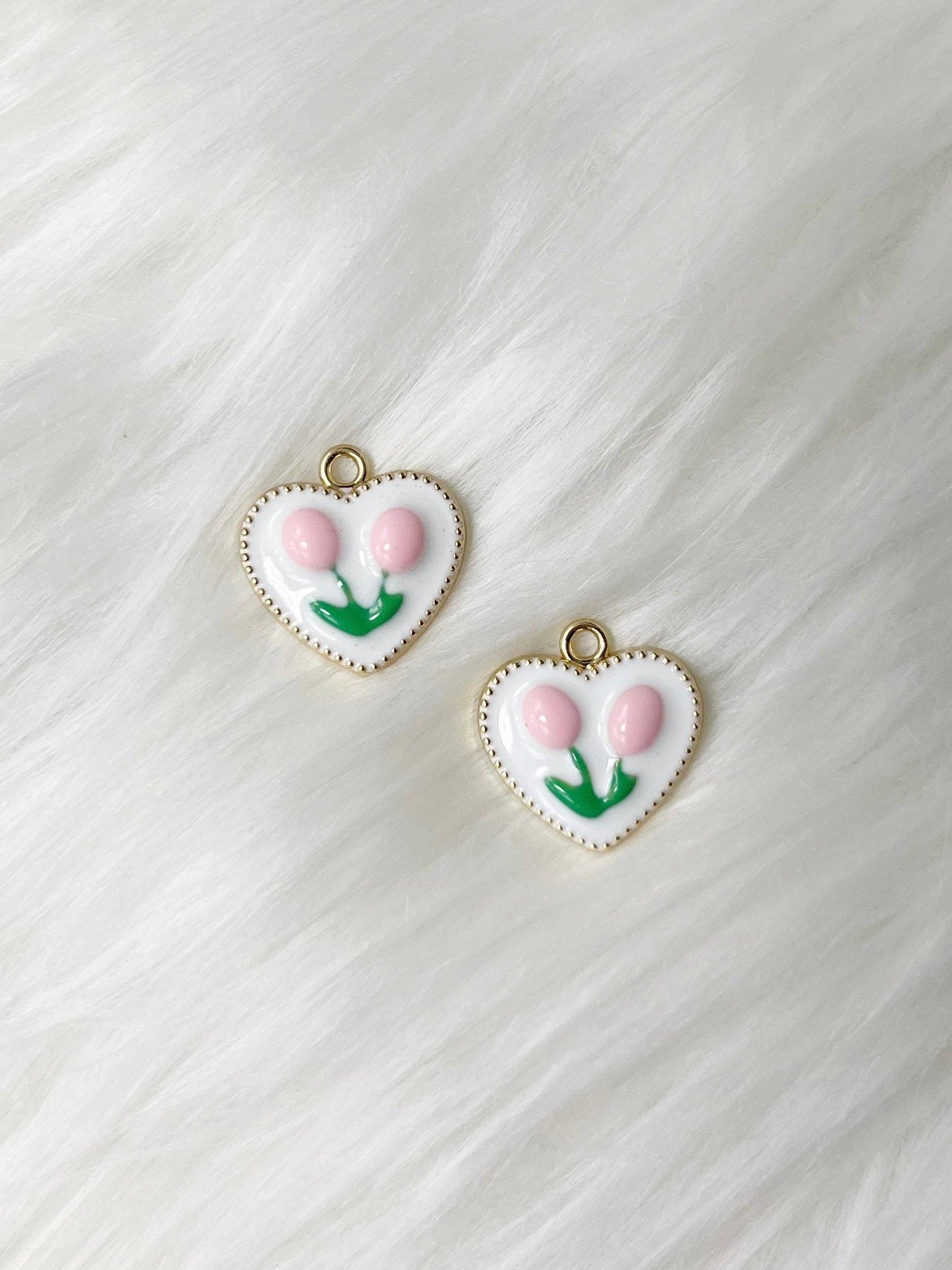 Tulip Heart Charm