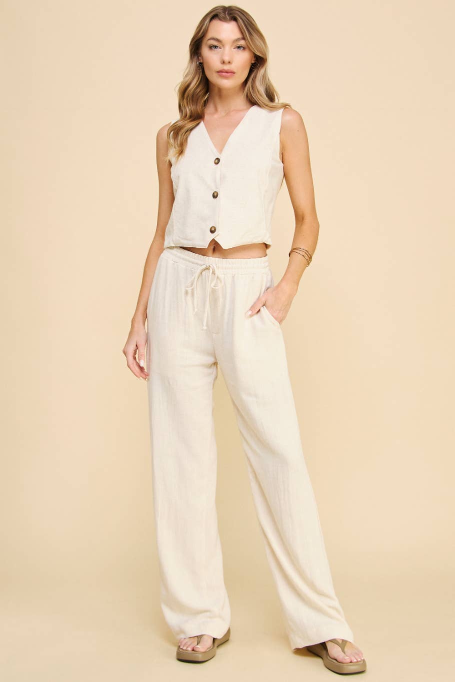Linen Pants In Oatmeal