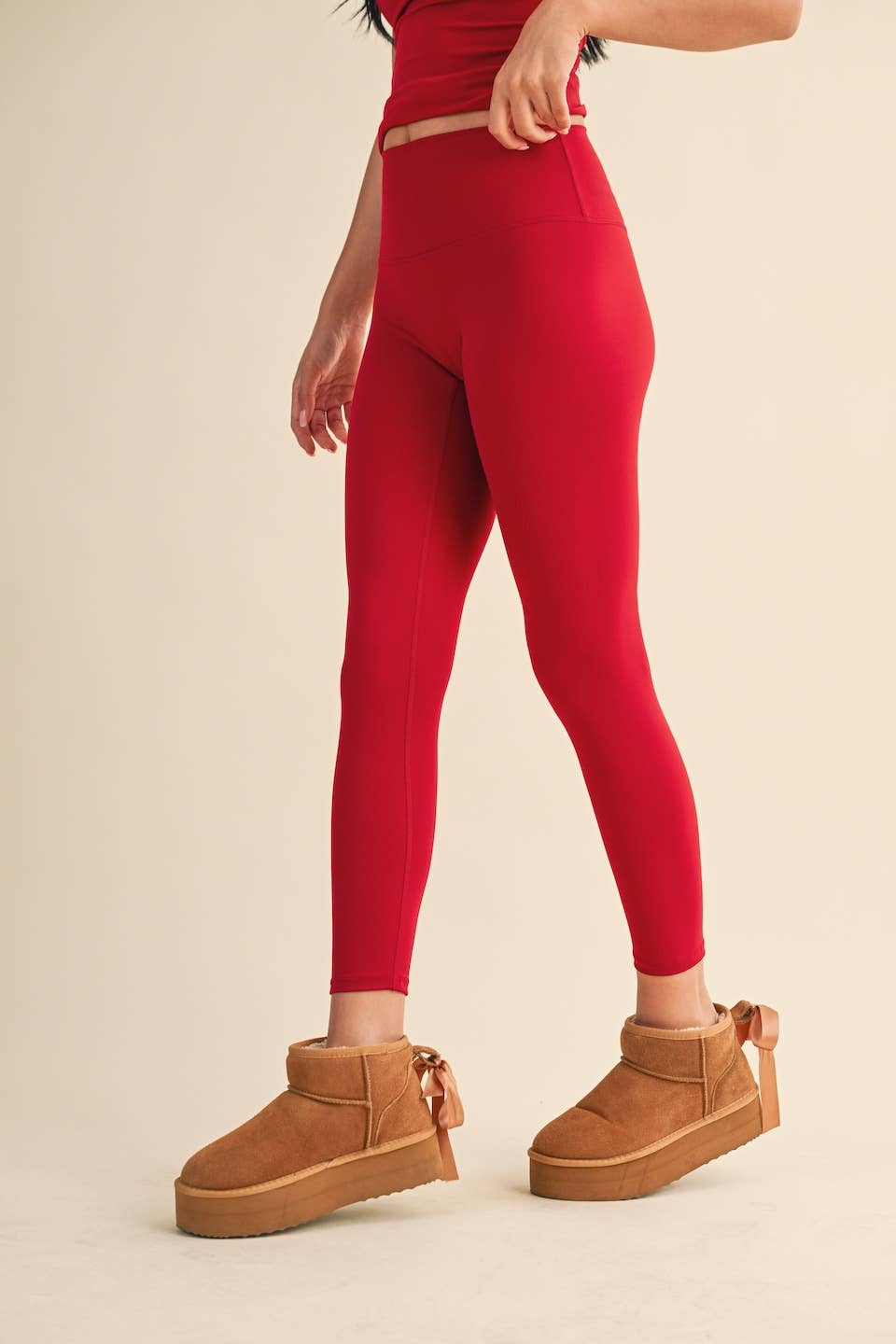 Classic High-Rise Leggings: Cherry