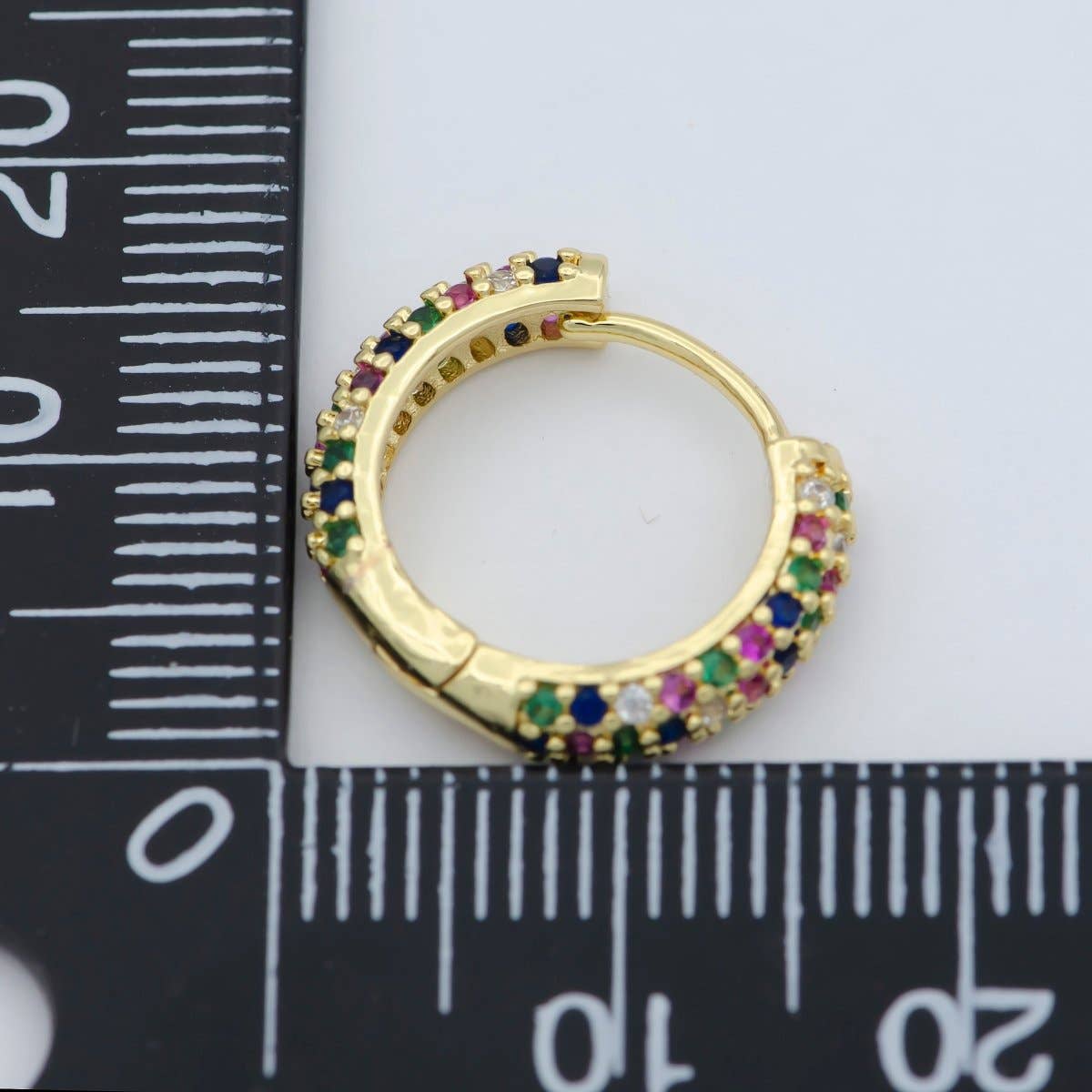 Gold Filled multicolor Huggie Earrings