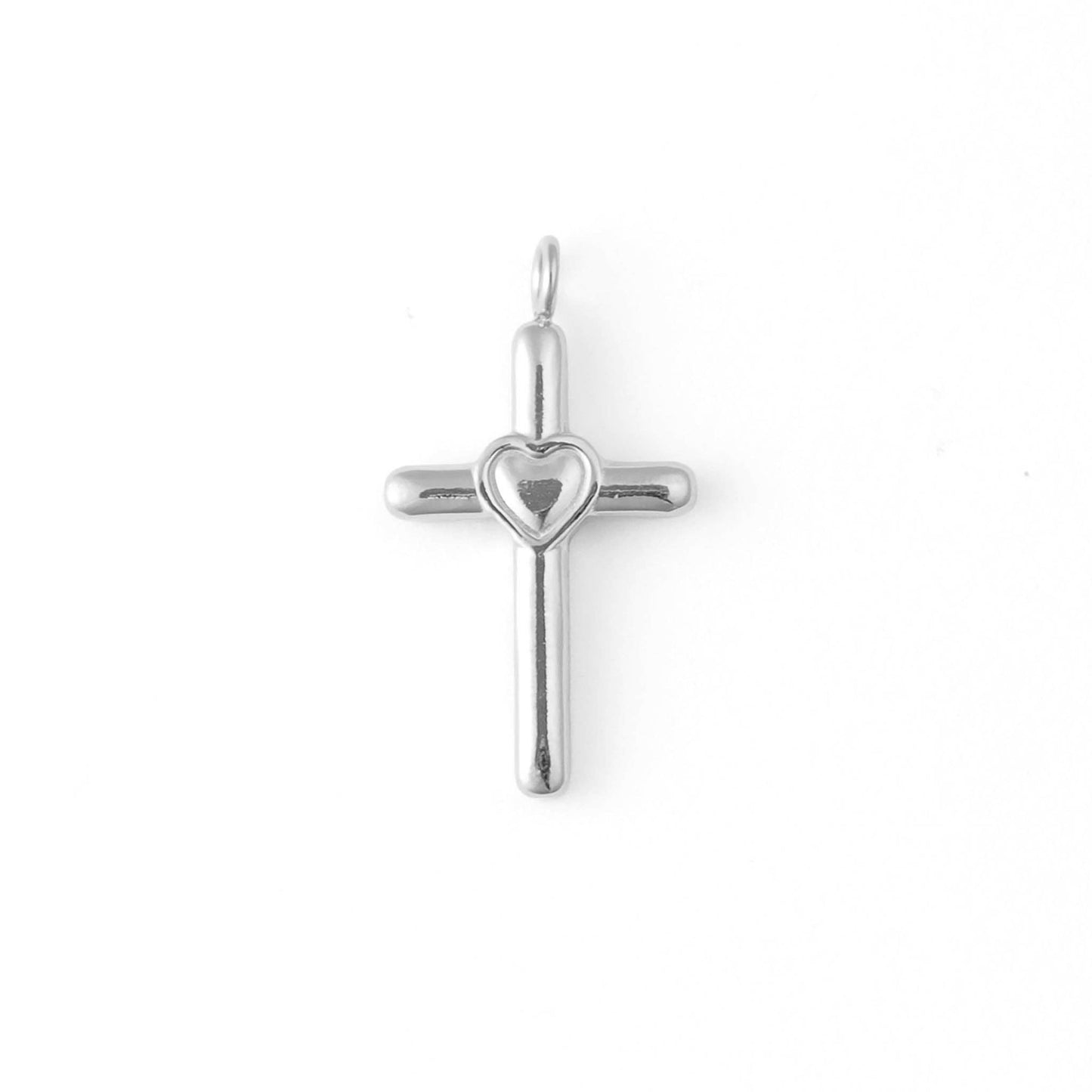 Cross with Heart Charm