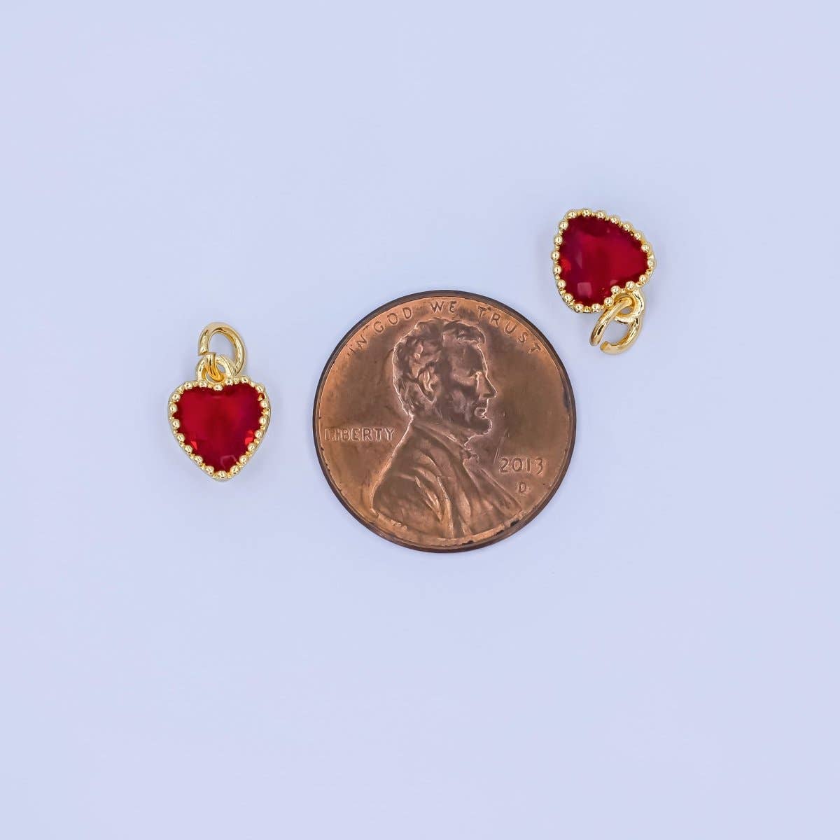 24K Mini Red Heart Charm