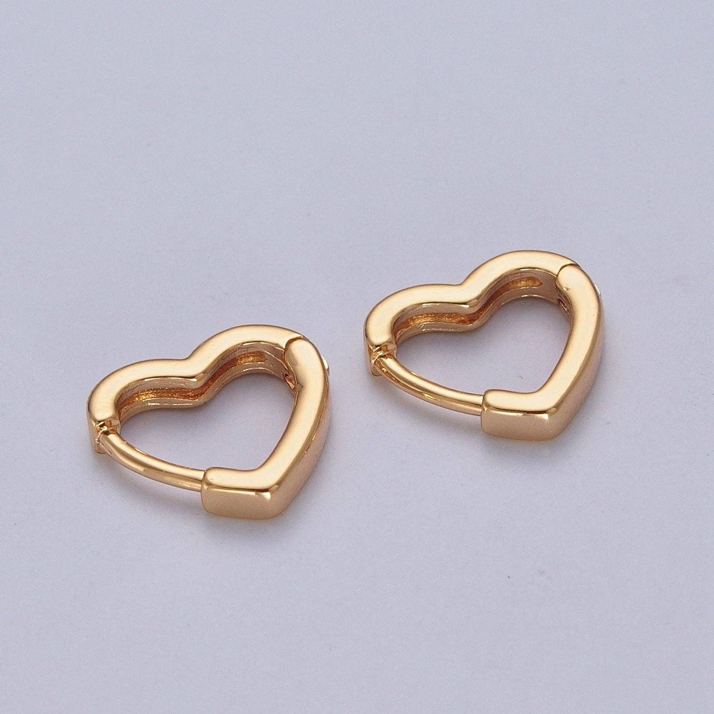 Gold Filled Heart Huggies- 14mm