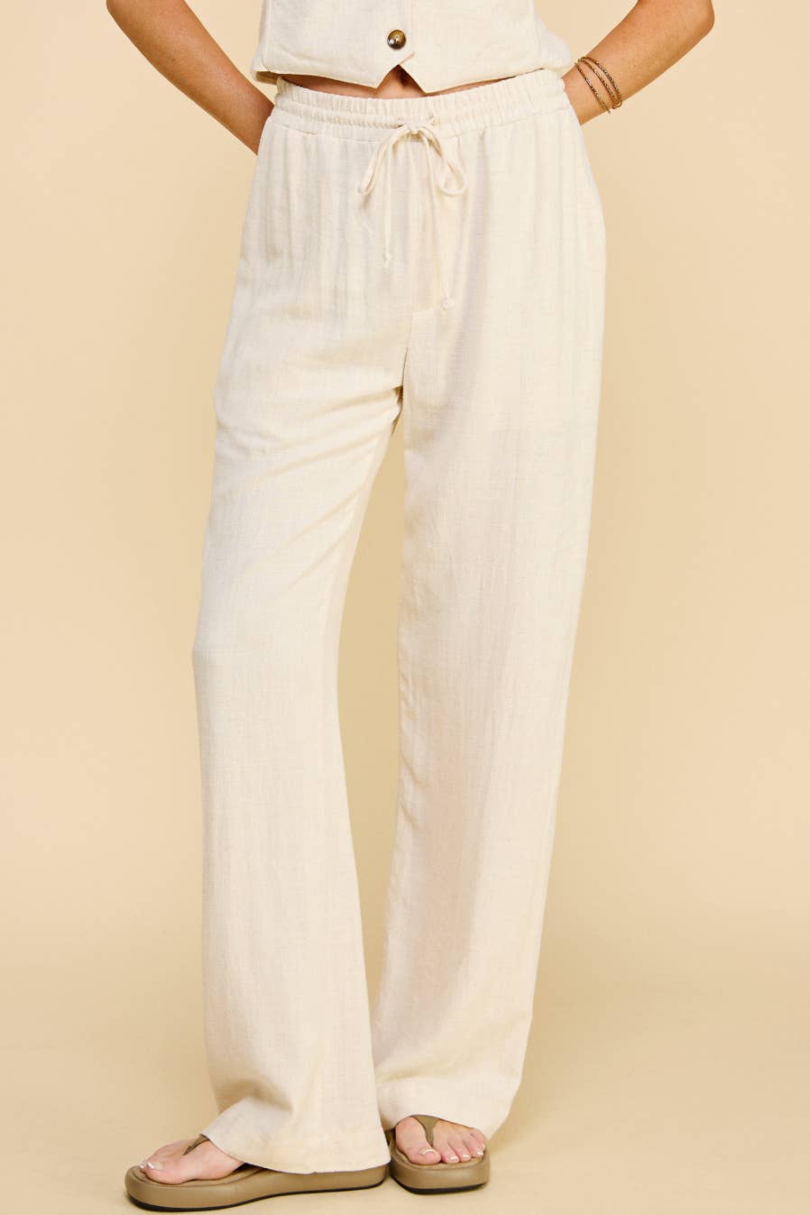 Linen Pants In Oatmeal