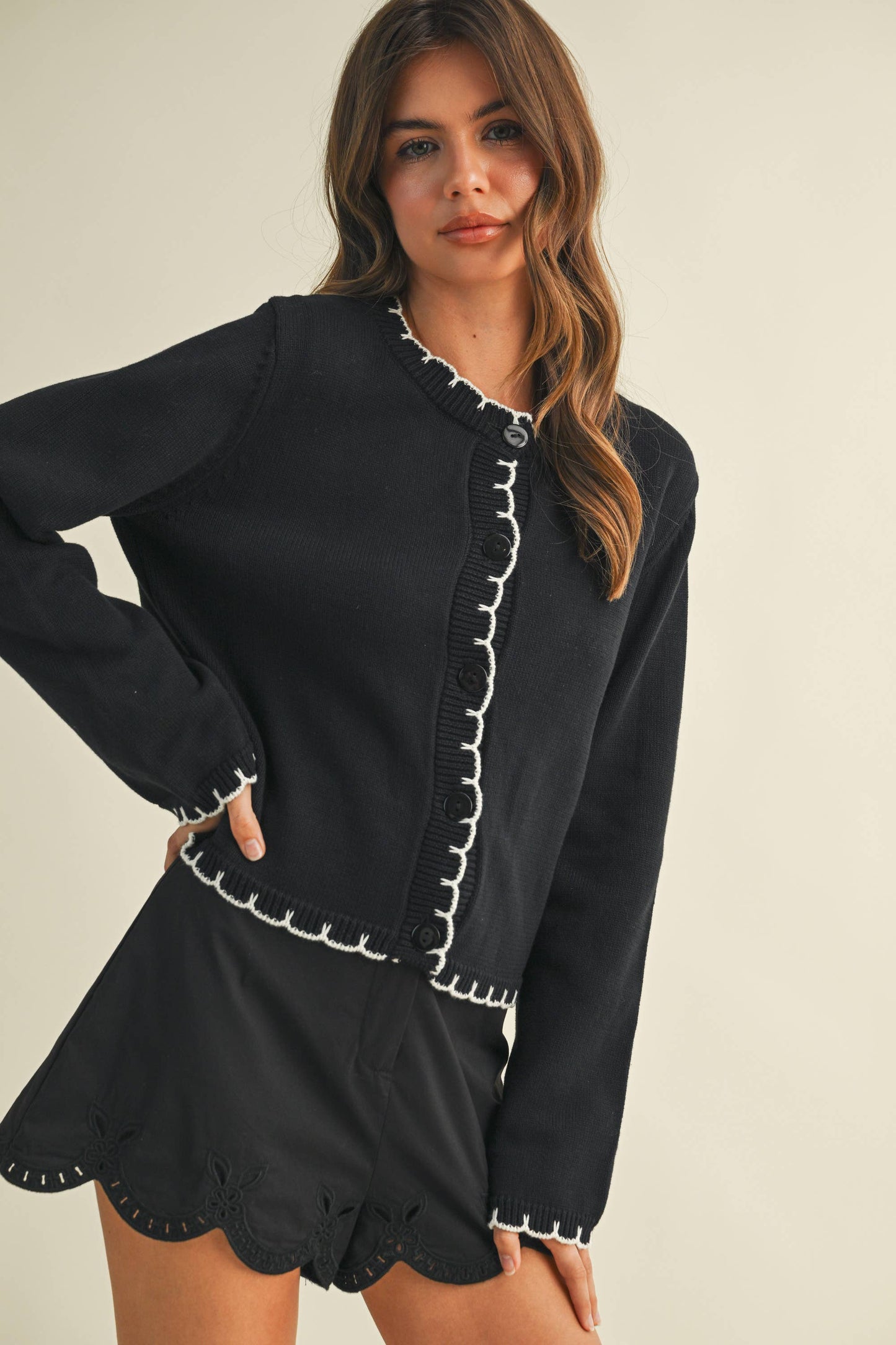 EDGE STITCH CARDIGAN