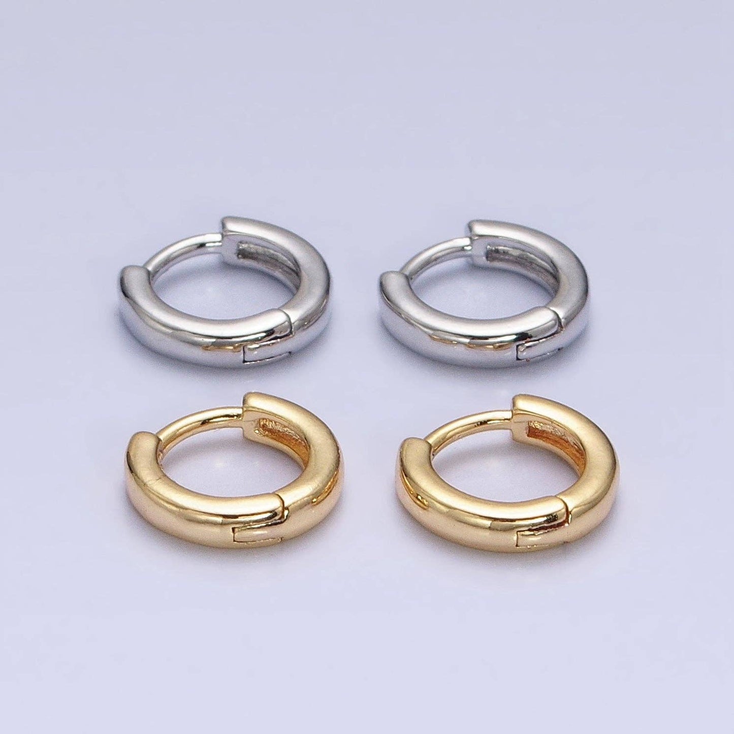 Gold Filled 10mm Huggies-Silver