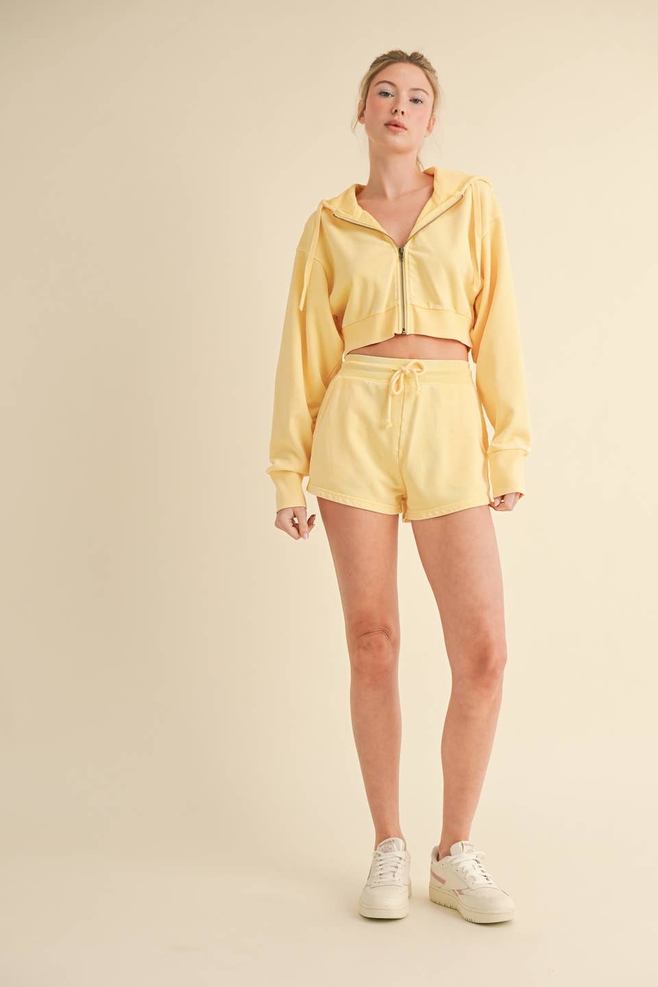 Mineral Wash Shorts: Baby Pink
