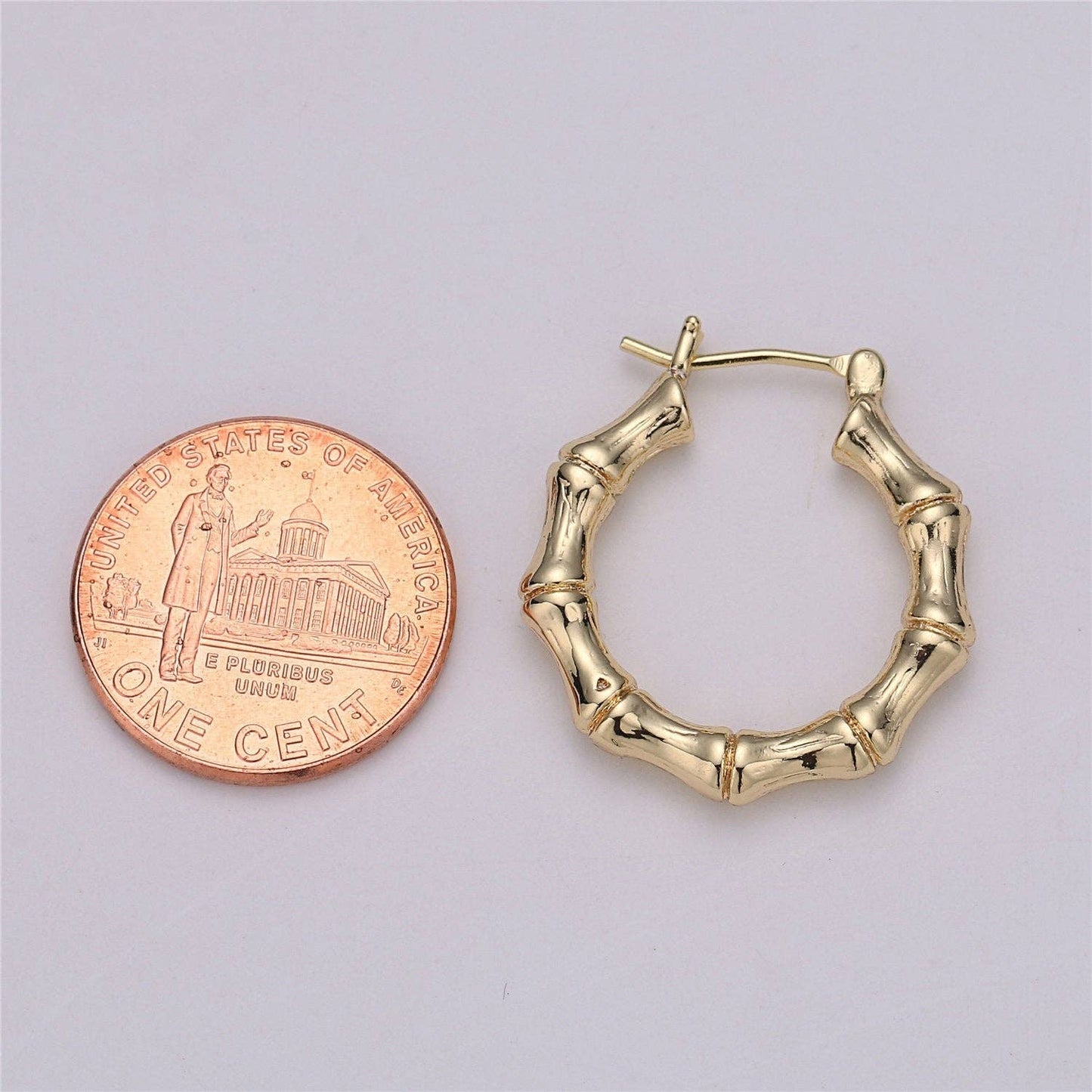 Gold Filled Bamboo Hoops