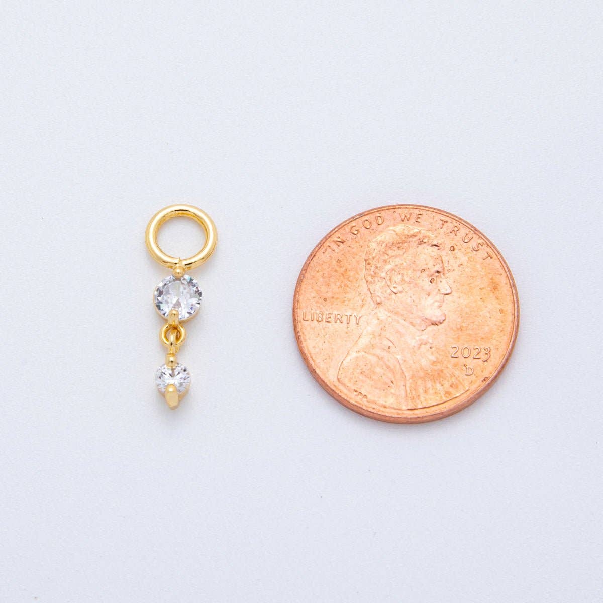 18K God Clear Earring Charm