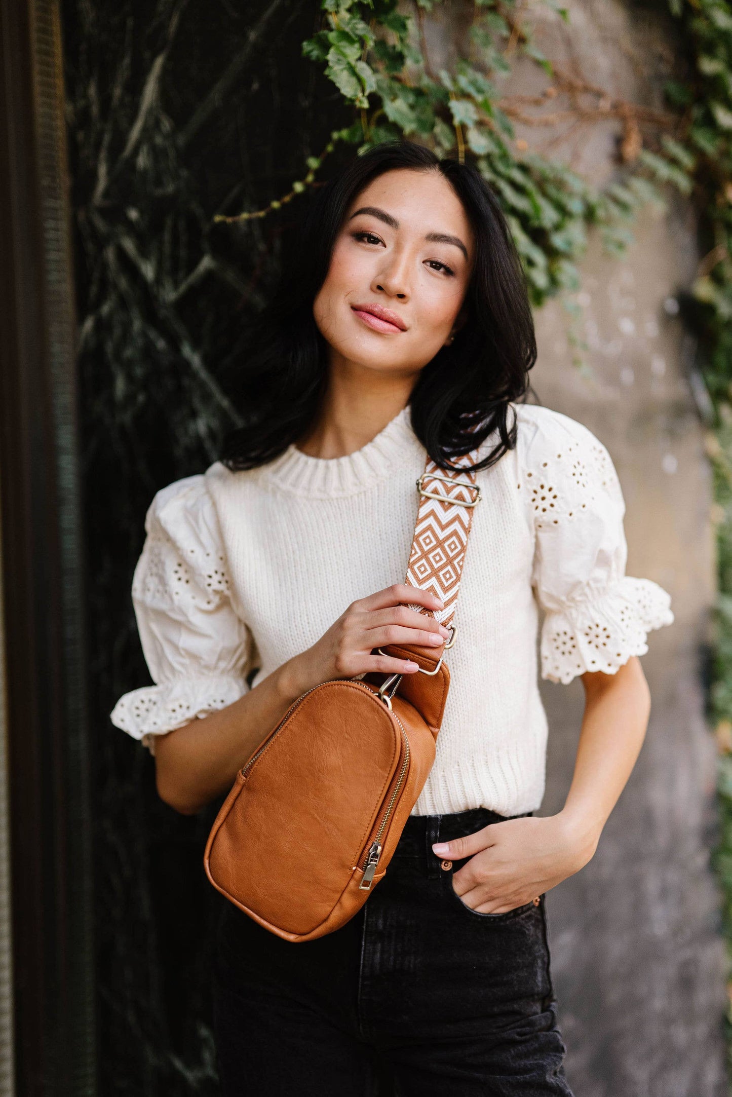 Sutton Sling Crossbody Bag: Carmel