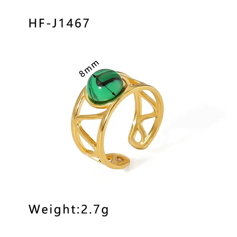 18K Plated Ring W/Multi Stones