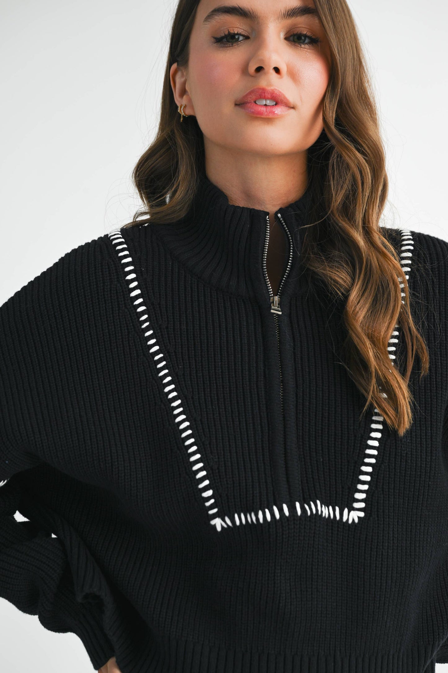 Stitch Quarter-Zip Sweater