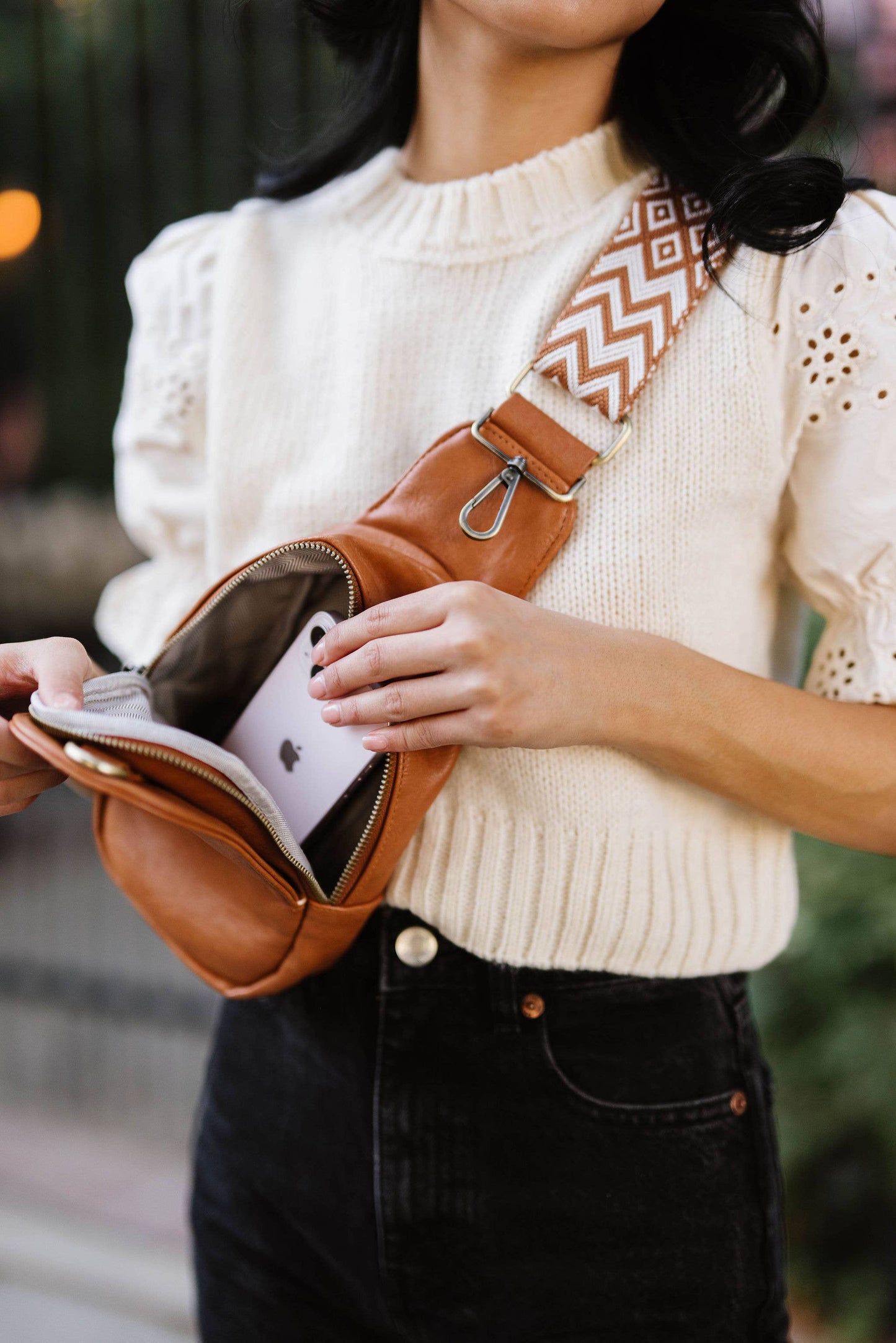 Sutton Sling Crossbody Bag: Olive