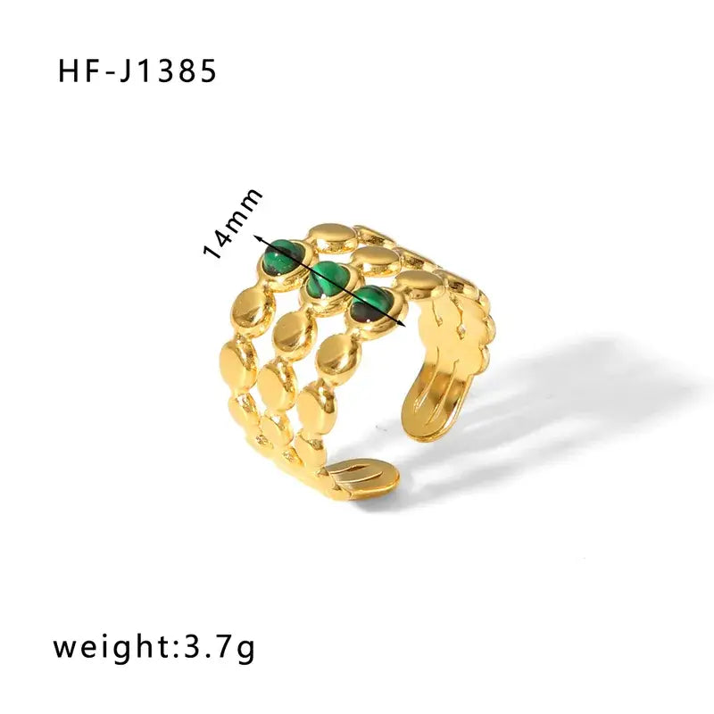 18K Plated Ring W/Pink Stone