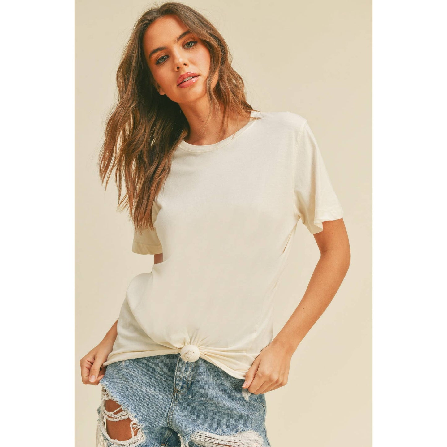 Blank Regular Fit Tee: TAN
