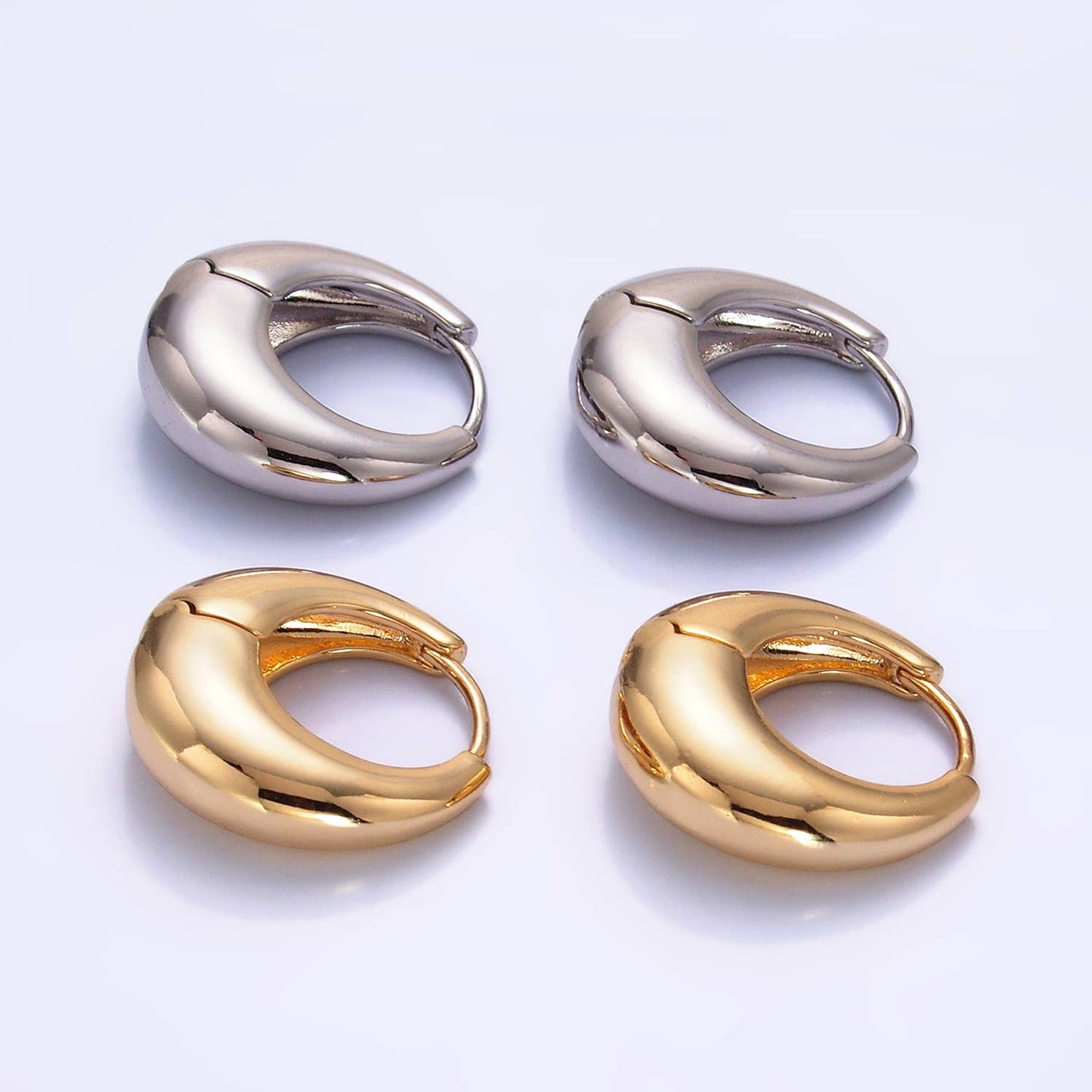Gold Filled Chunky Huggie Earrings-Gold