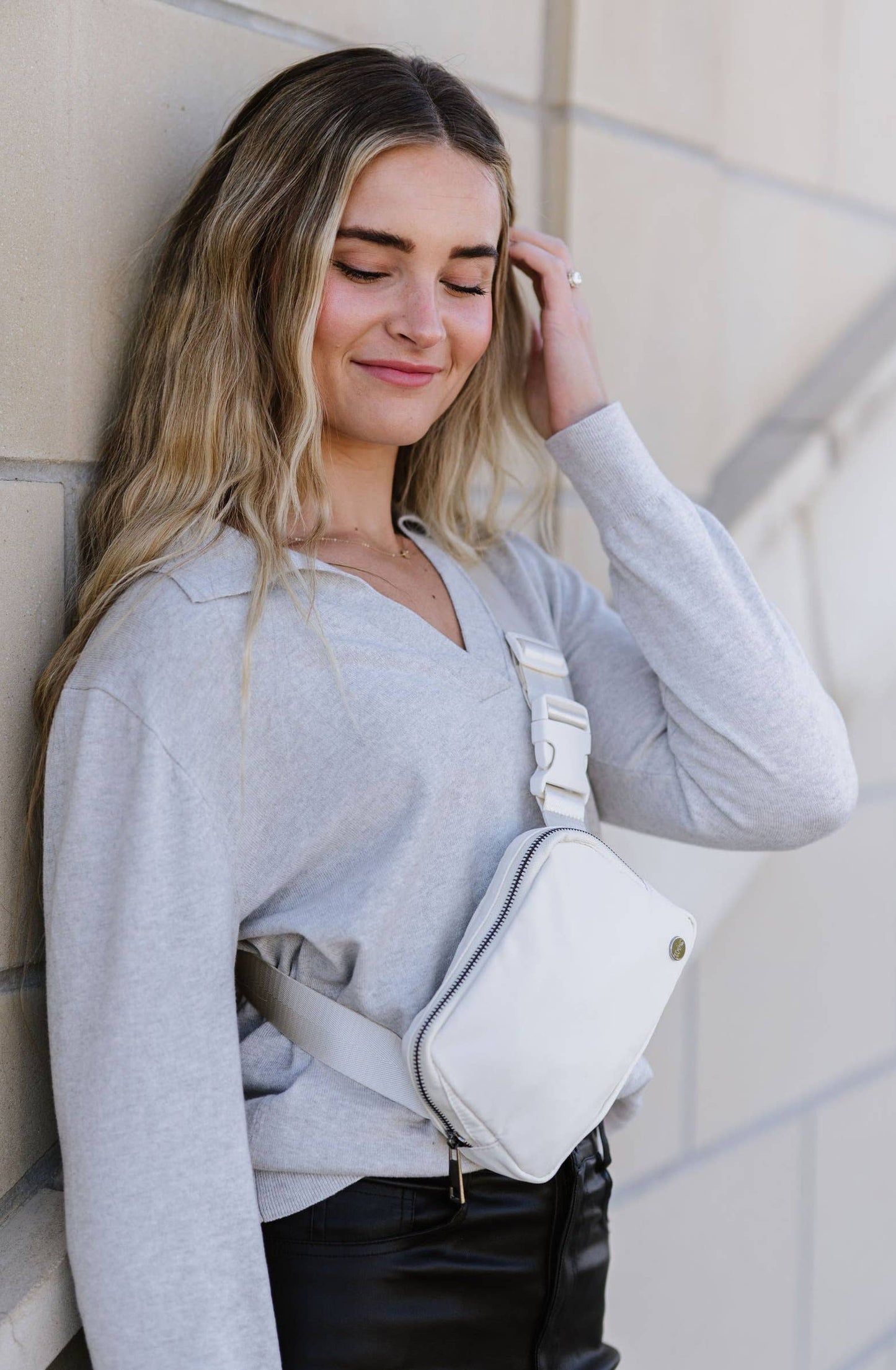 Madison Crossbody/Belt Bag: Cream