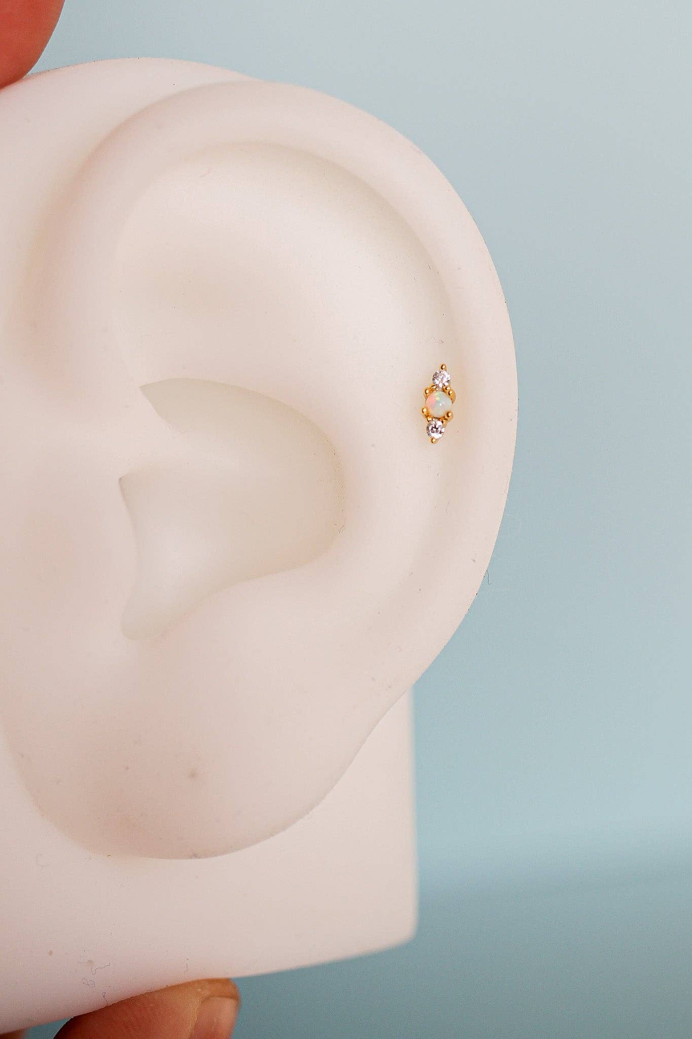 Callie Opal Flat Back Studs 18G