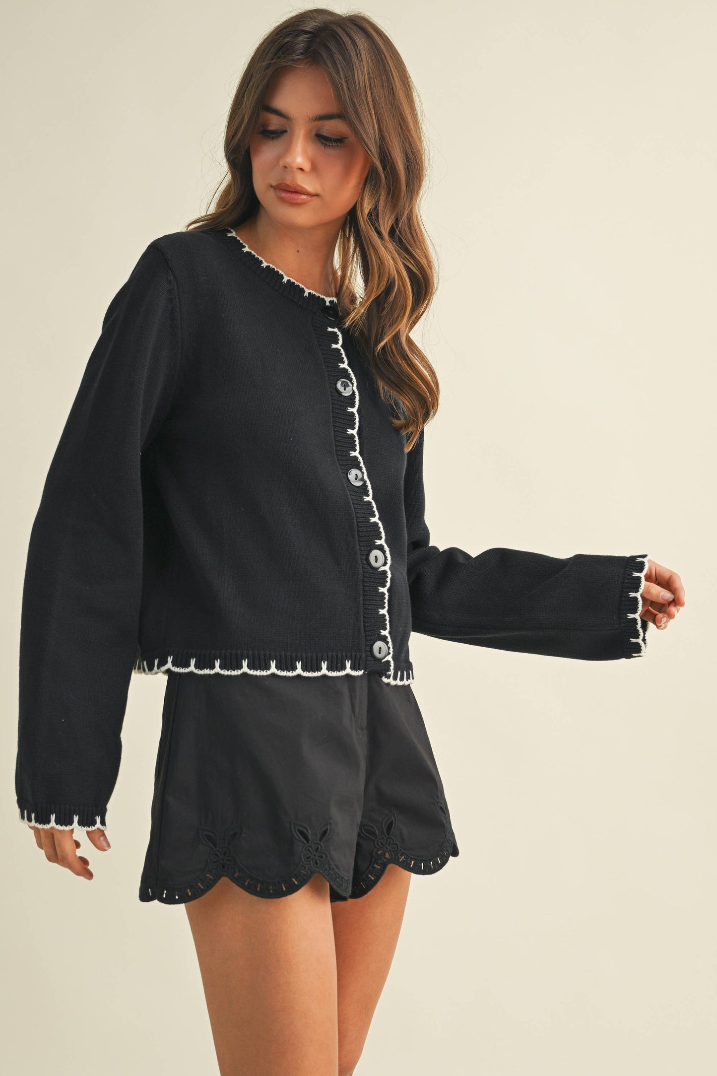 EDGE STITCH CARDIGAN