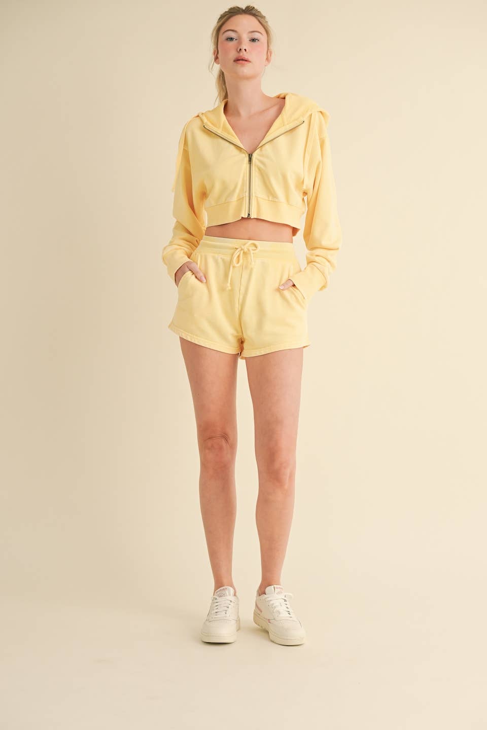 Mineral Wash Shorts: Baby Pink