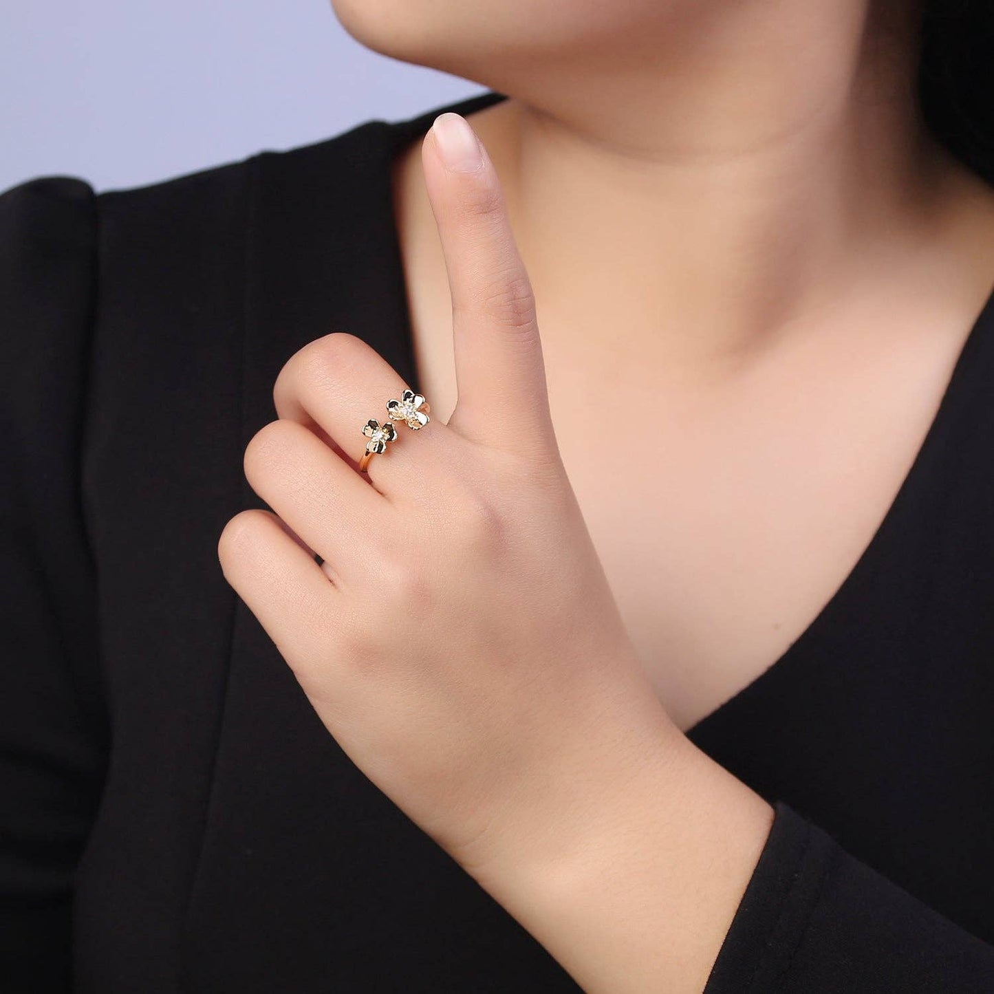 Daisy Gold Adjustable Ring