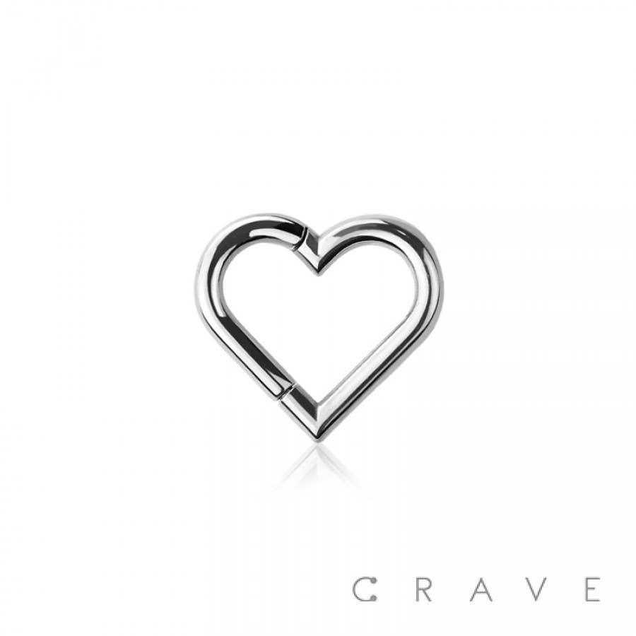 SURGICAL STEEL HINGED DAITH HEART- SS